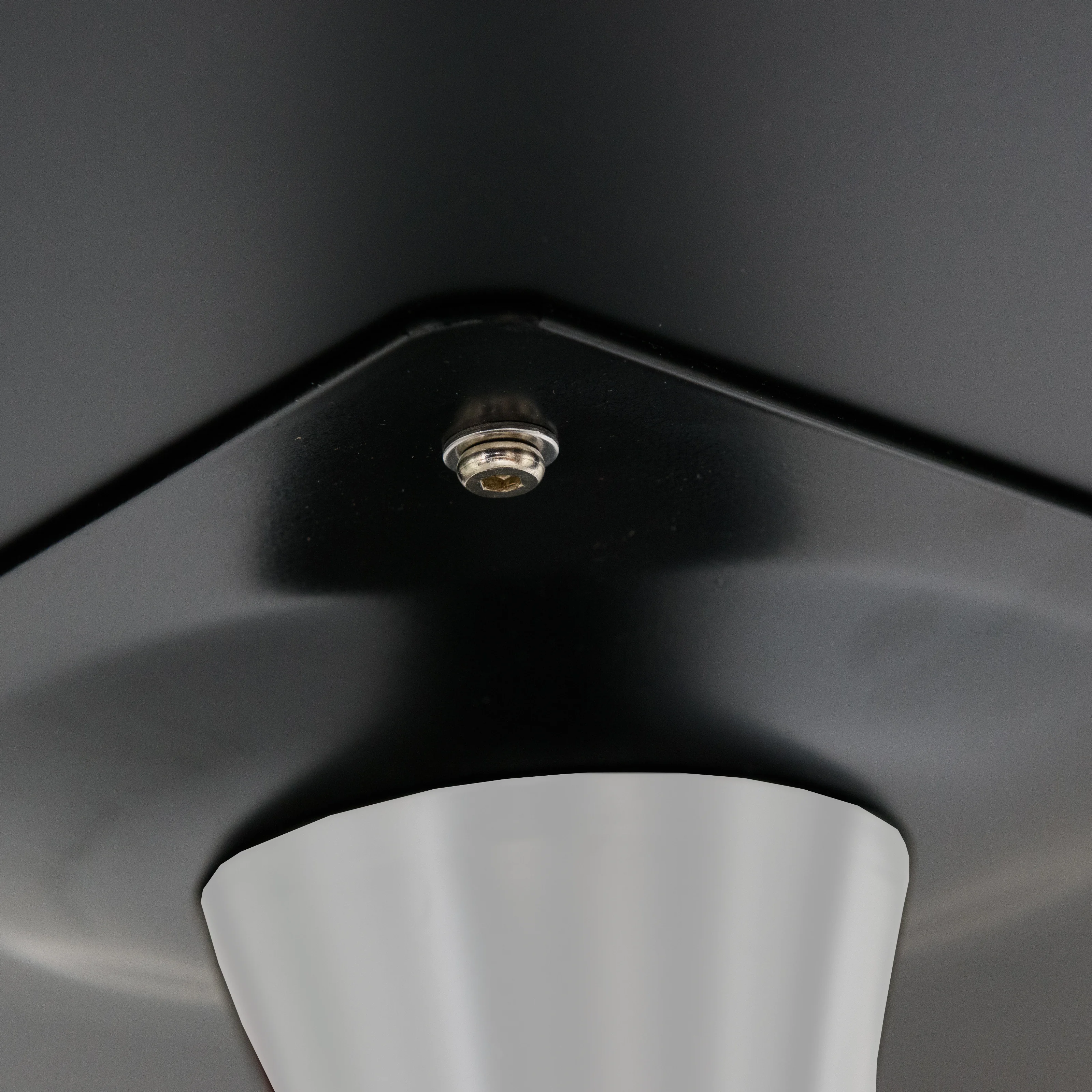 5-Piece Dining Set 35" Round Dining Table in White Iron - 4 ABS Plastic Side Chair in Chrome - Transparent Red