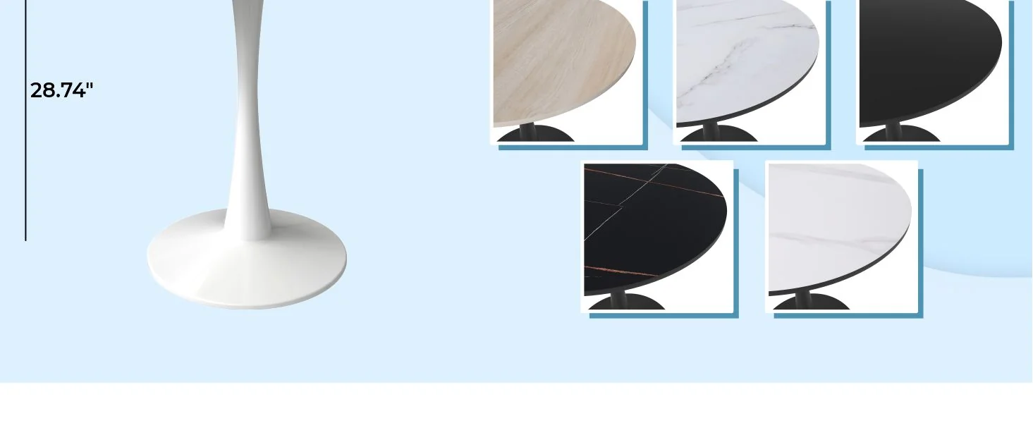 Bristol - Bistro Table - White base Natural wood Top