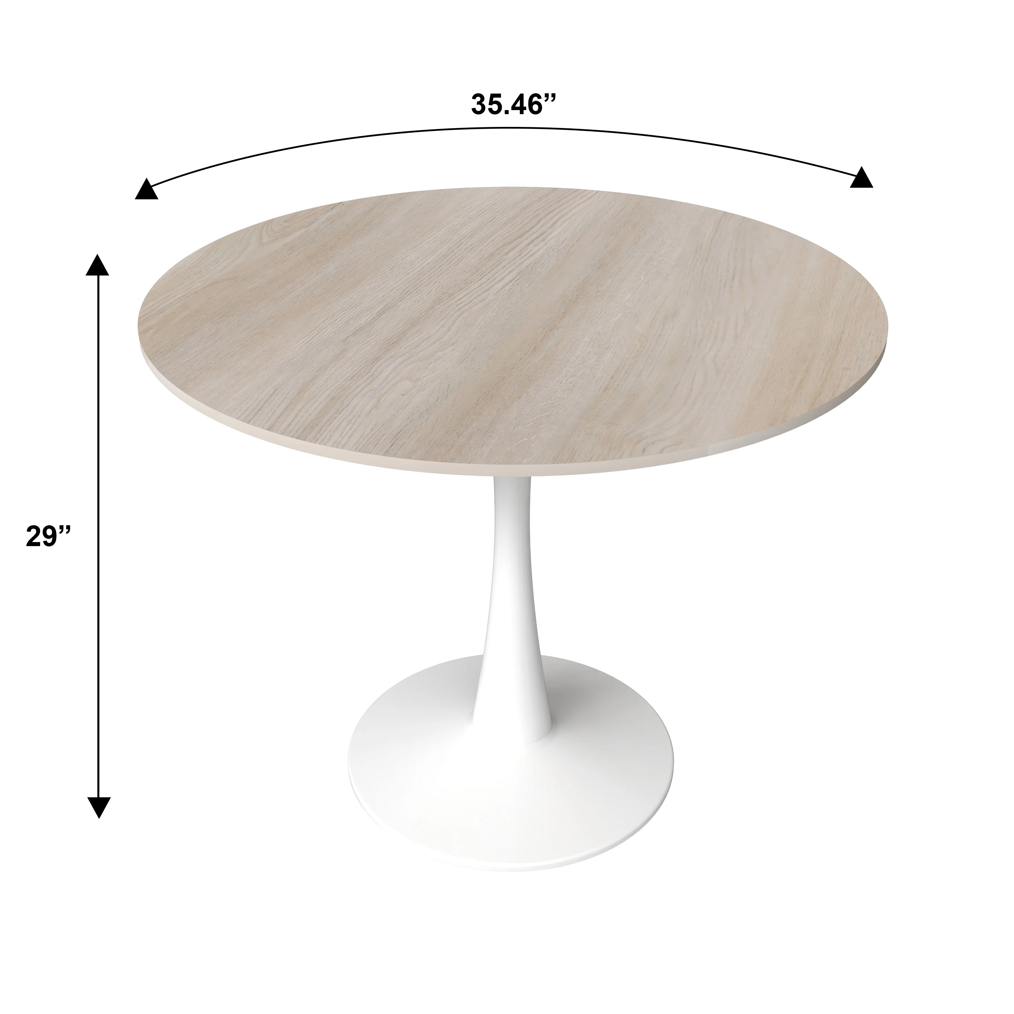 Bristol - Bistro Table - White base Natural wood Top