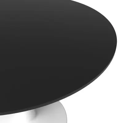 Bristol, 40" Round dining table in White Base with Blacktop