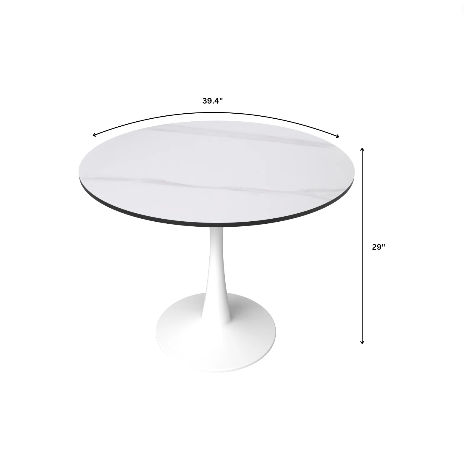 Bristol, 40" Round dining table in White