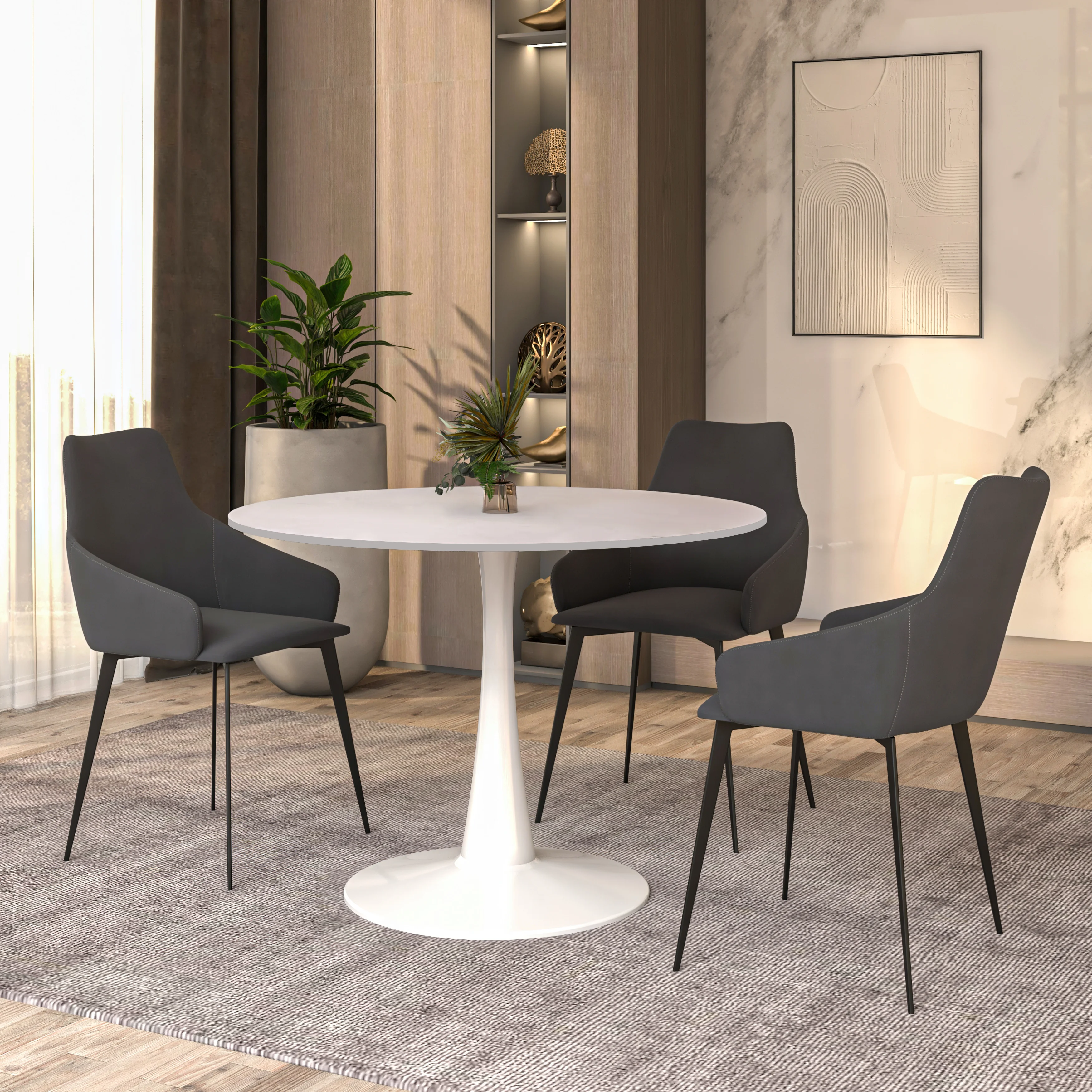 Bristol, 40" Round dining table in White