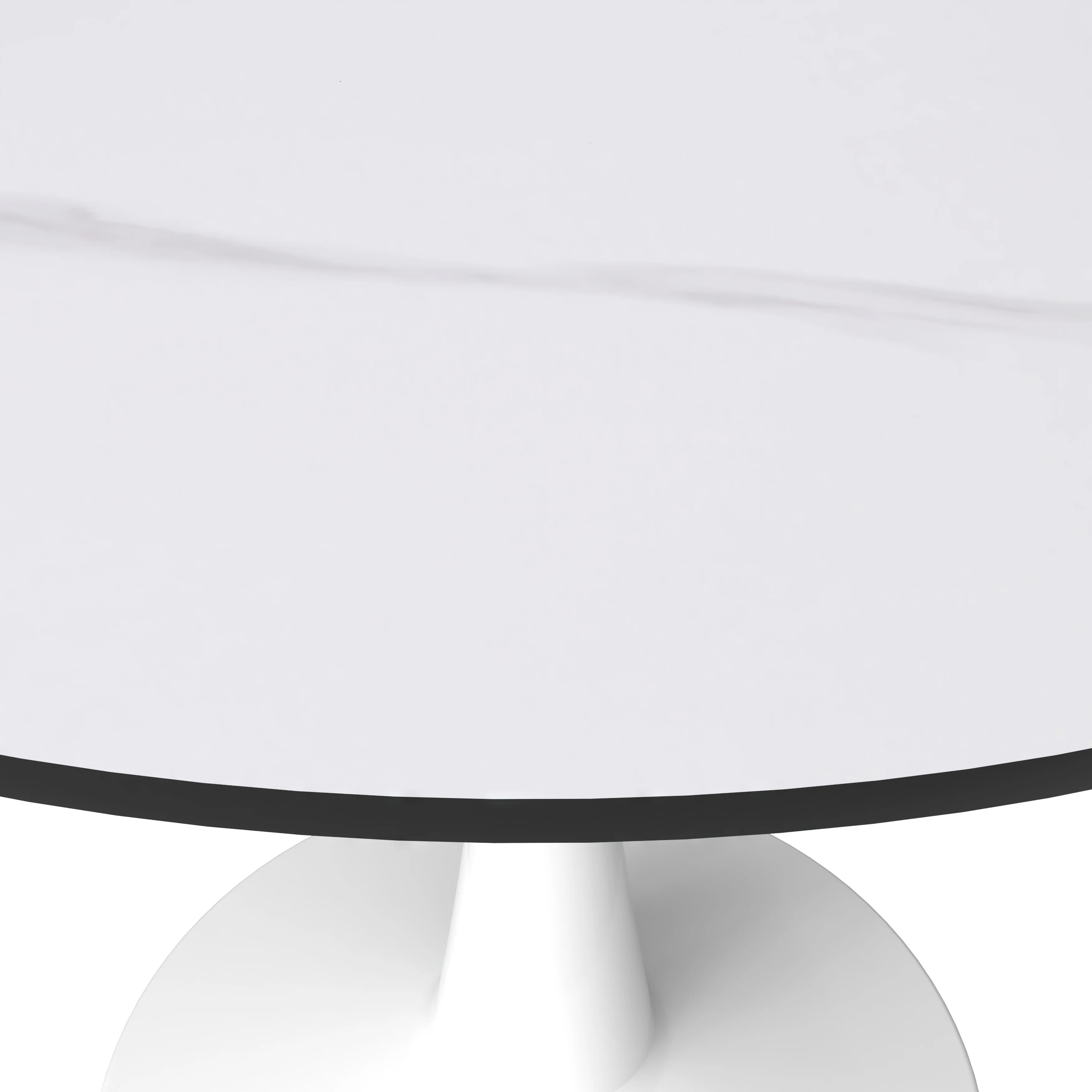 Bristol 40" round dining table White base with White Sintered stone Top