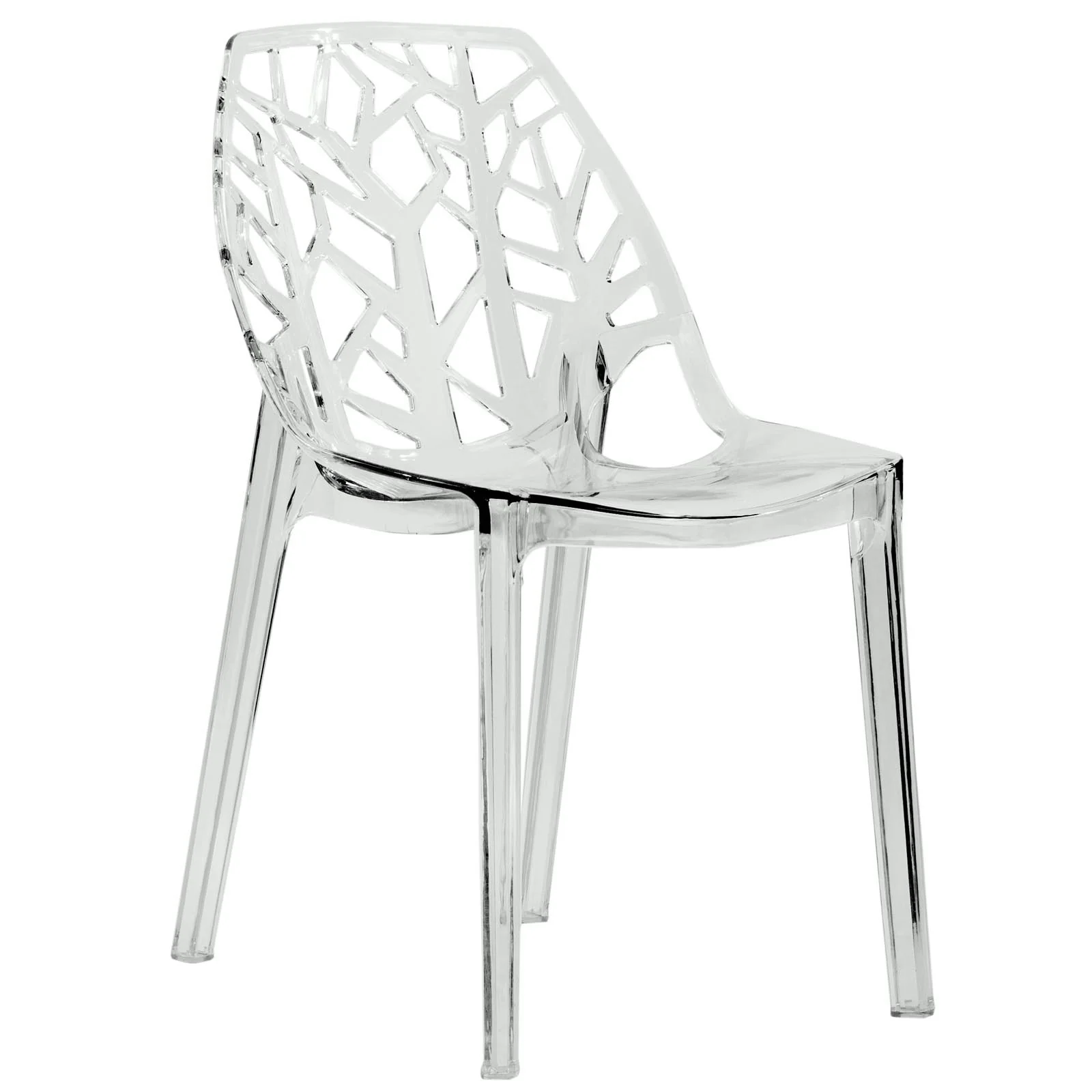Cornelia Modern Spring Cut-Out Tree Design Stackable Dining Chair