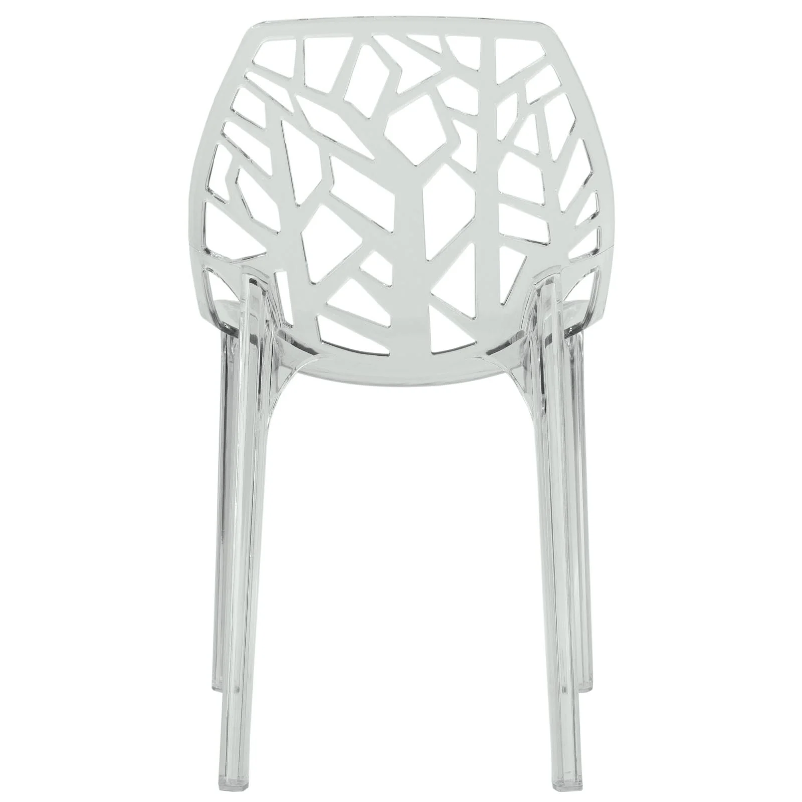 Cornelia Modern Spring Cut-Out Tree Design Stackable Dining Chair