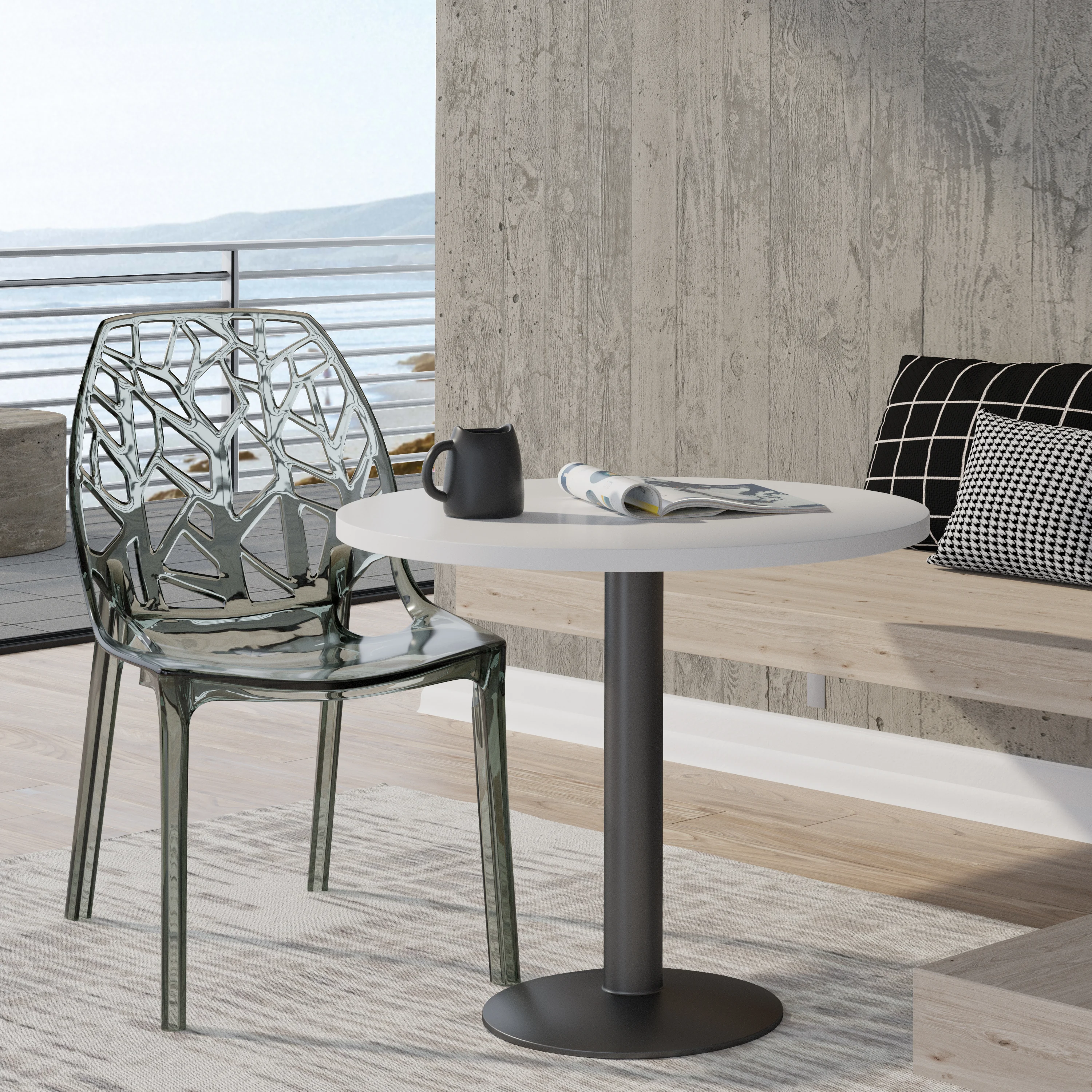 Cornelia Modern Spring Cut-Out Tree Design Stackable Dining Chair