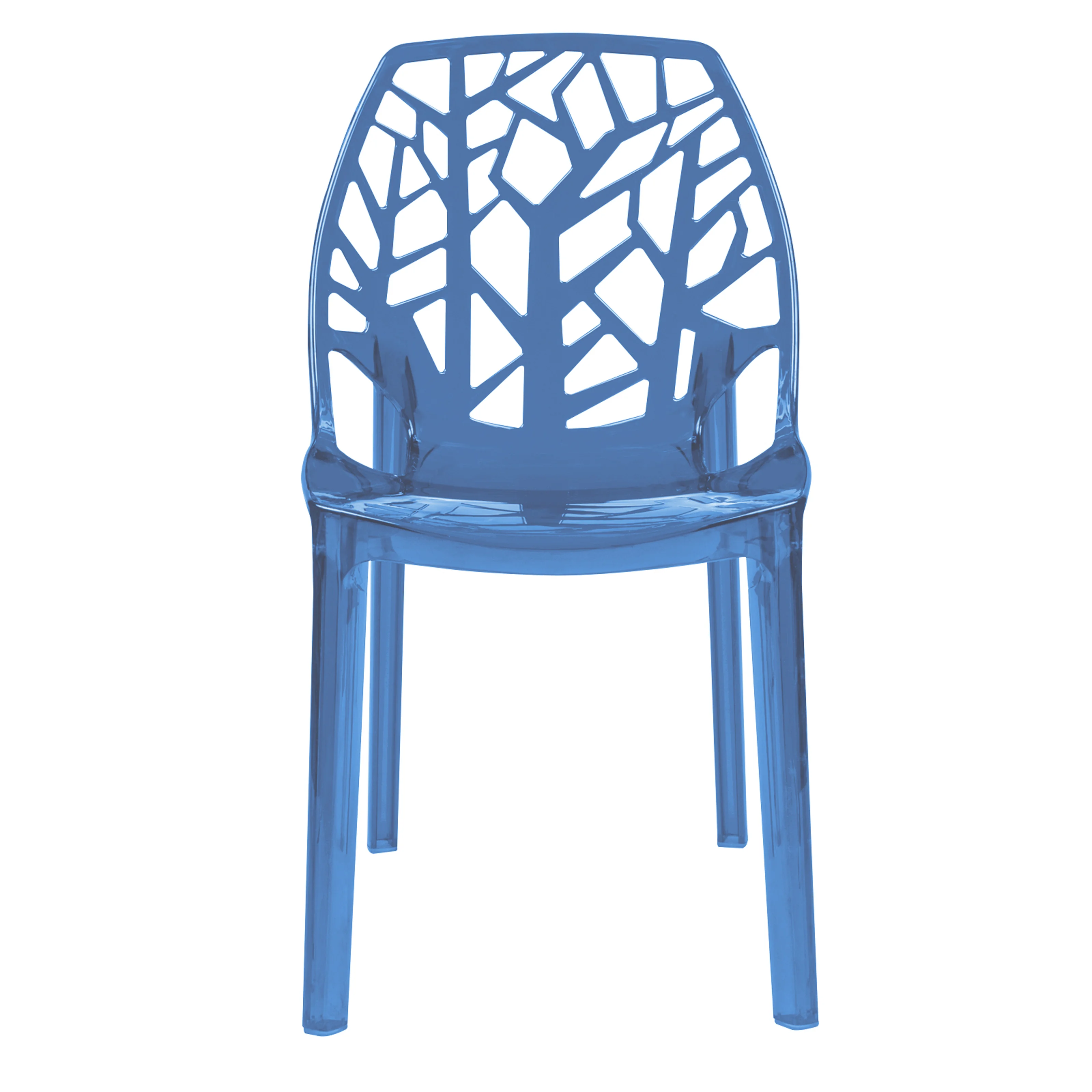 Cornelia Modern Spring Cut-Out Tree Design Stackable Dining Chair