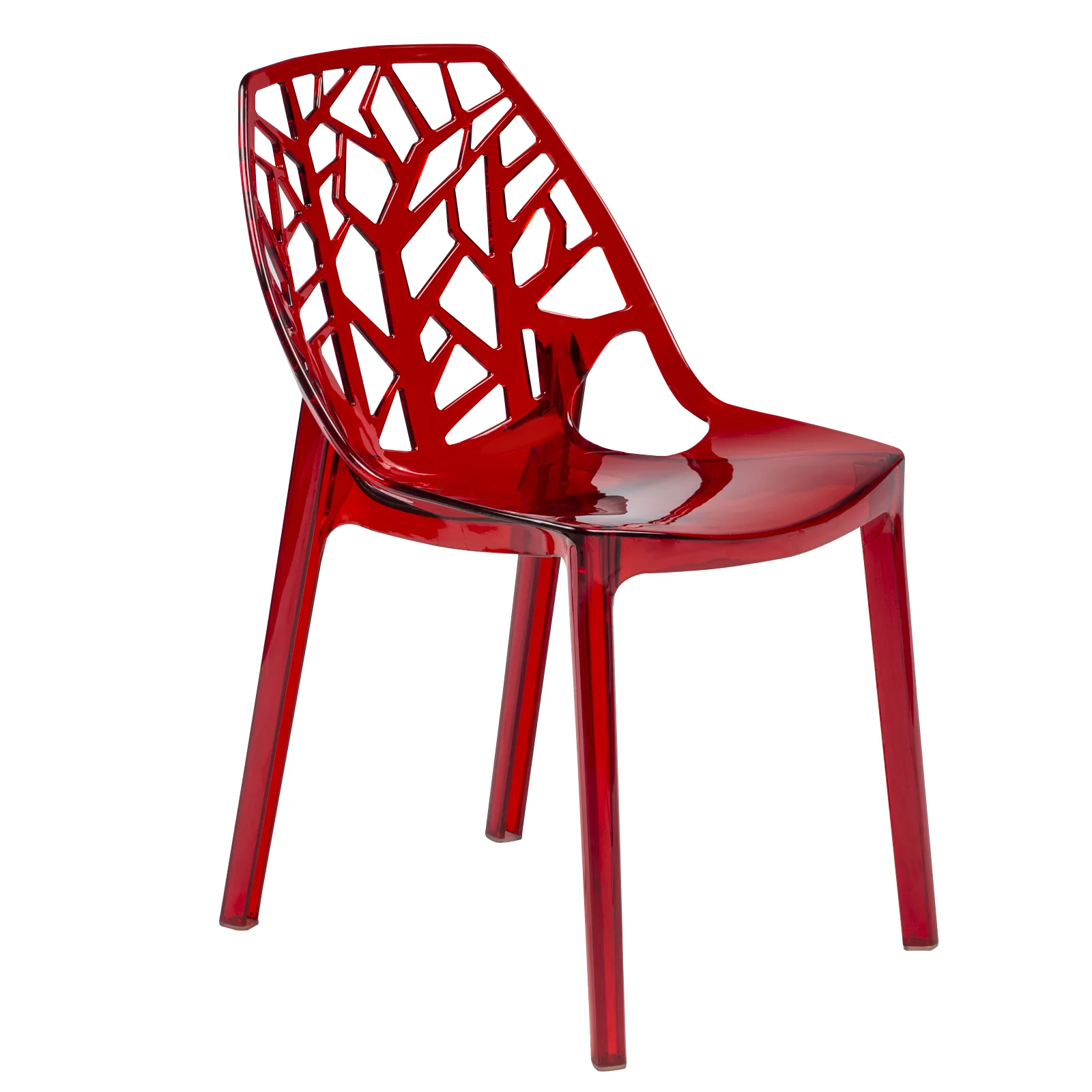 Cornelia Modern Spring Cut-Out Tree Design Stackable Dining Chair
