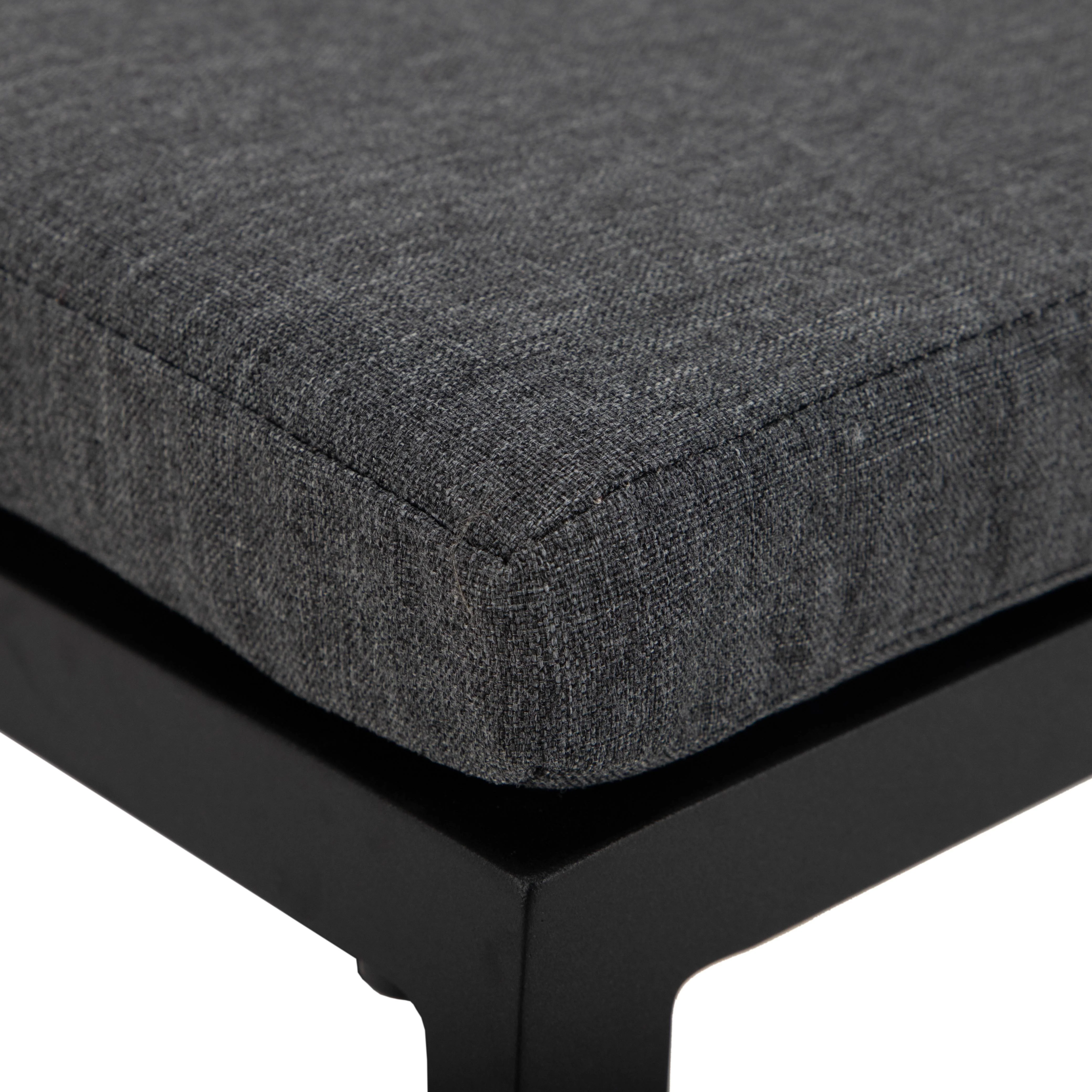 Chelsea Collection Modern Aluminum Outdoor Bar Chair in black with Charocal Cushions - Set of 4