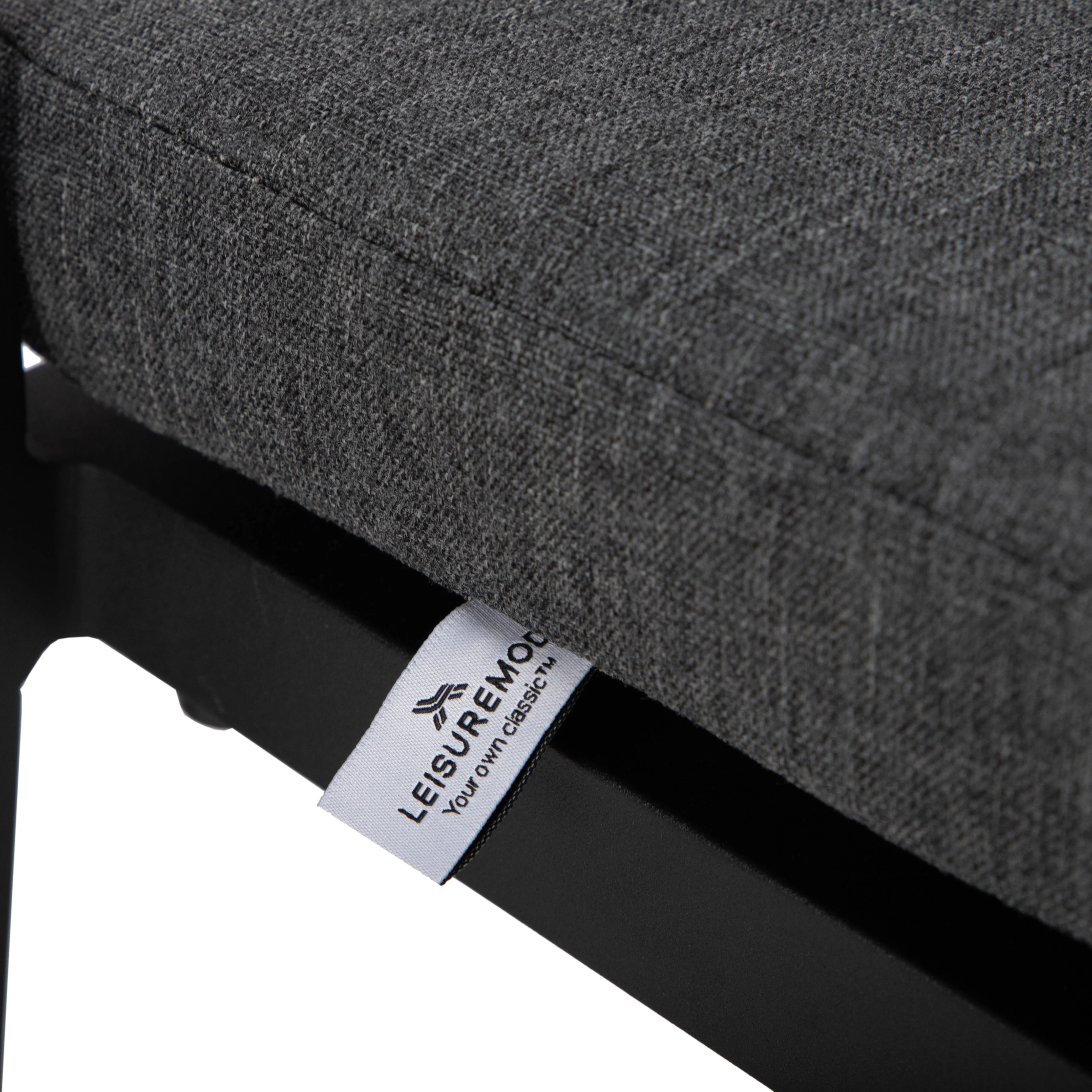 Chelsea Collection Modern Aluminum Outdoor Bar Chair in black with Charocal Cushions - Set of 4