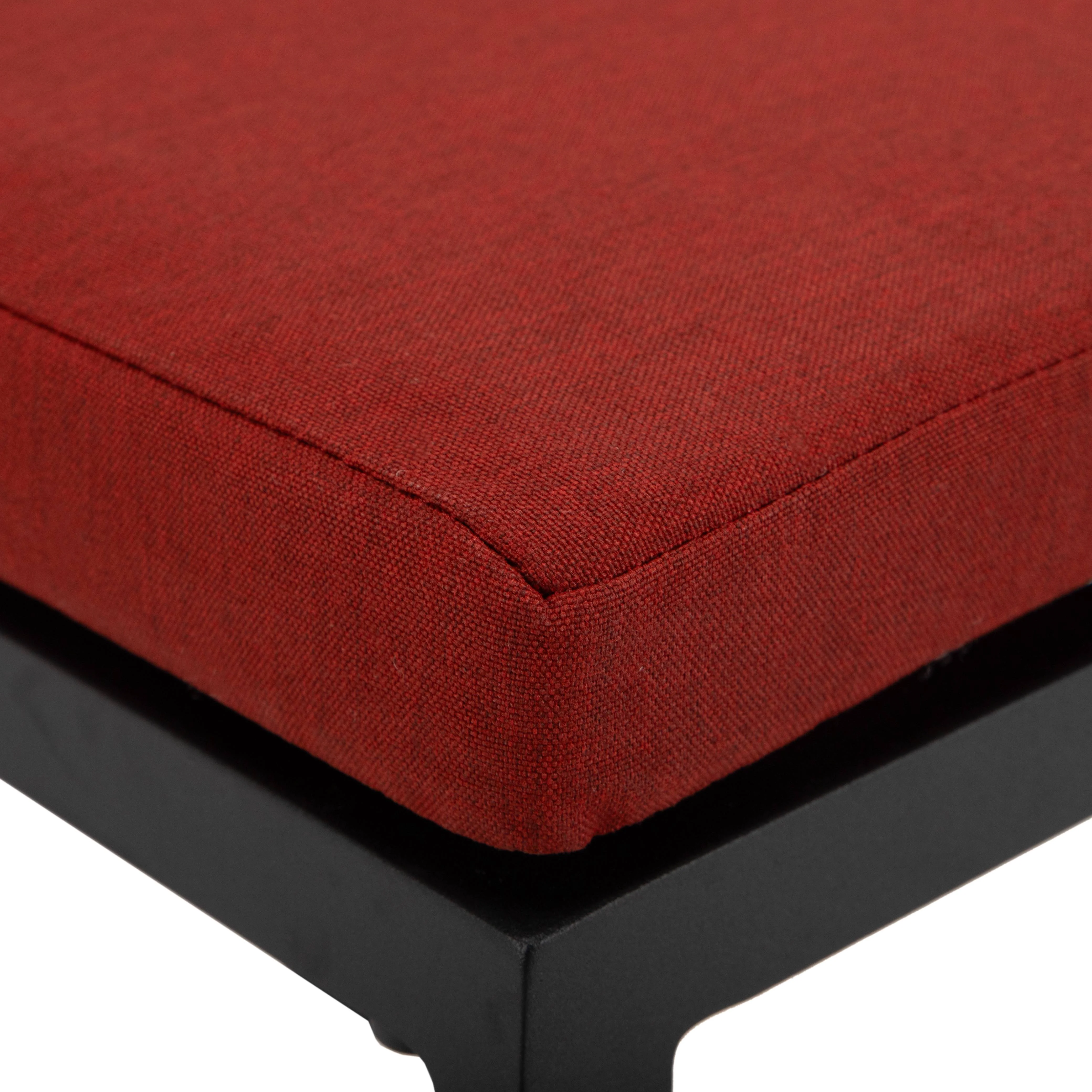 Chelsea Collection Modern Aluminum Outdoor Bar Chair in black with Cherry Cushions - Set of 2