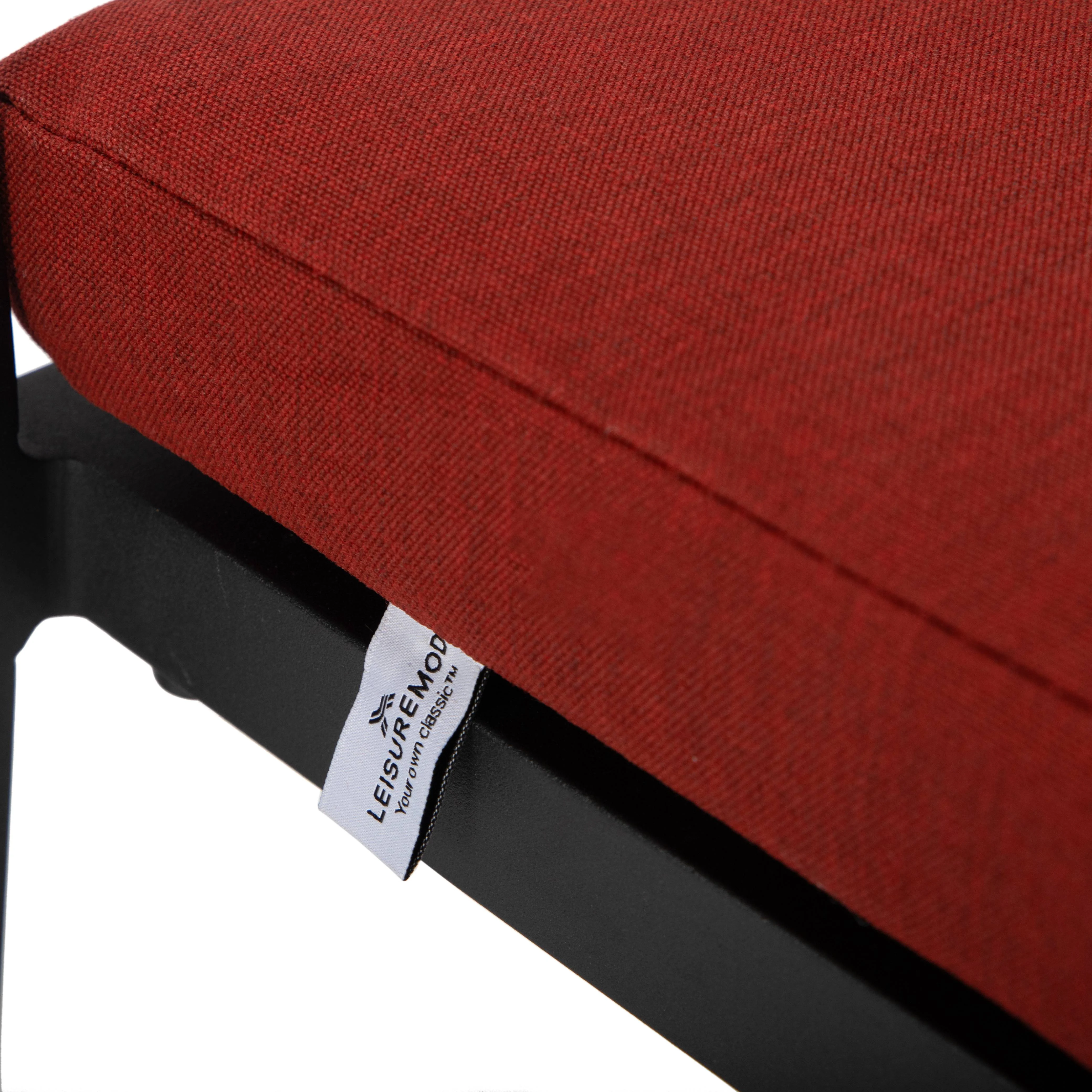 Chelsea Collection Modern Aluminum Outdoor Bar Chair in black with Cherry Cushions - Set of 2