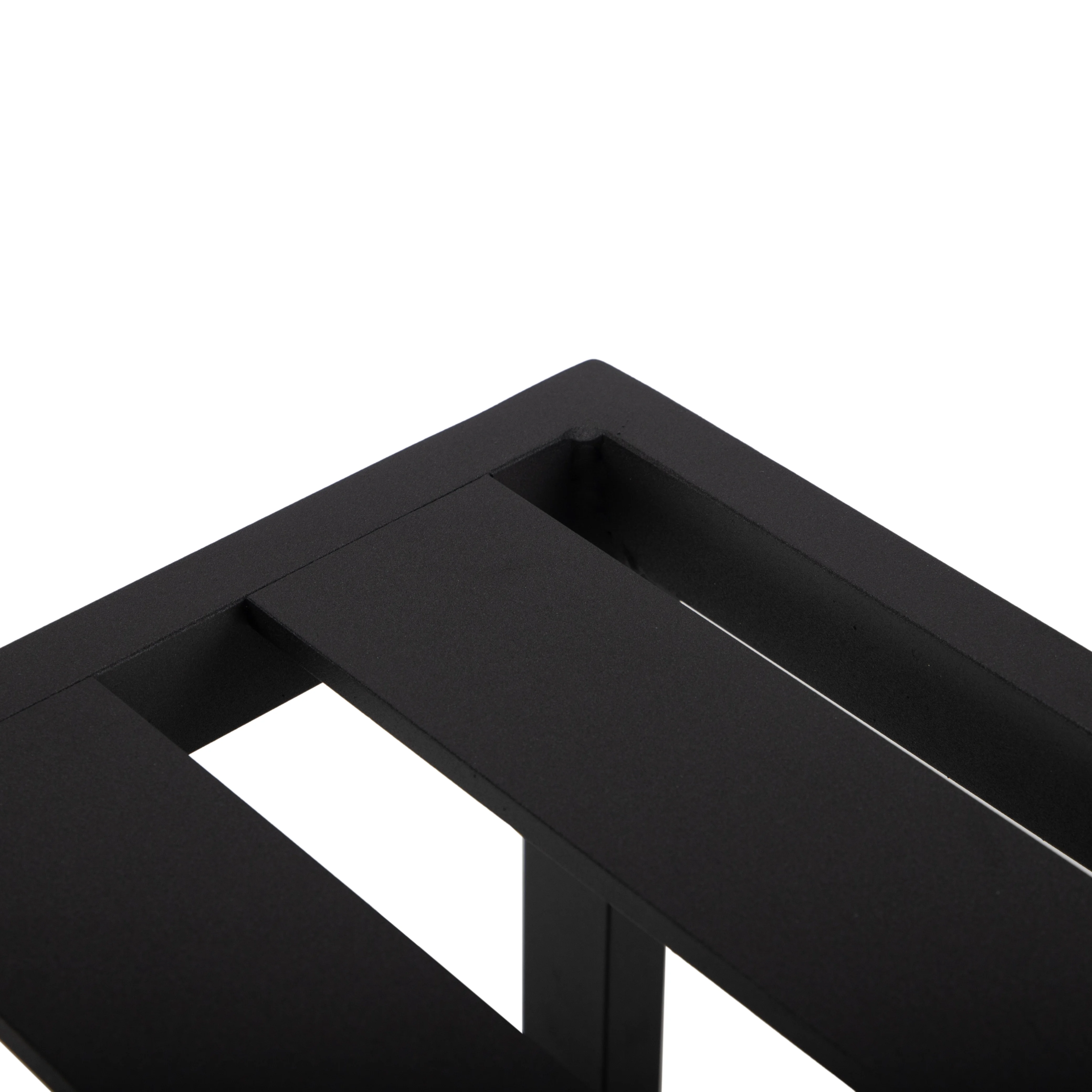 Chelsea Collection Aluminum Outdoor Dining Set, 1 Bar Height Fire Pit Table and 6 Bar Chair in black with Beige Cushions