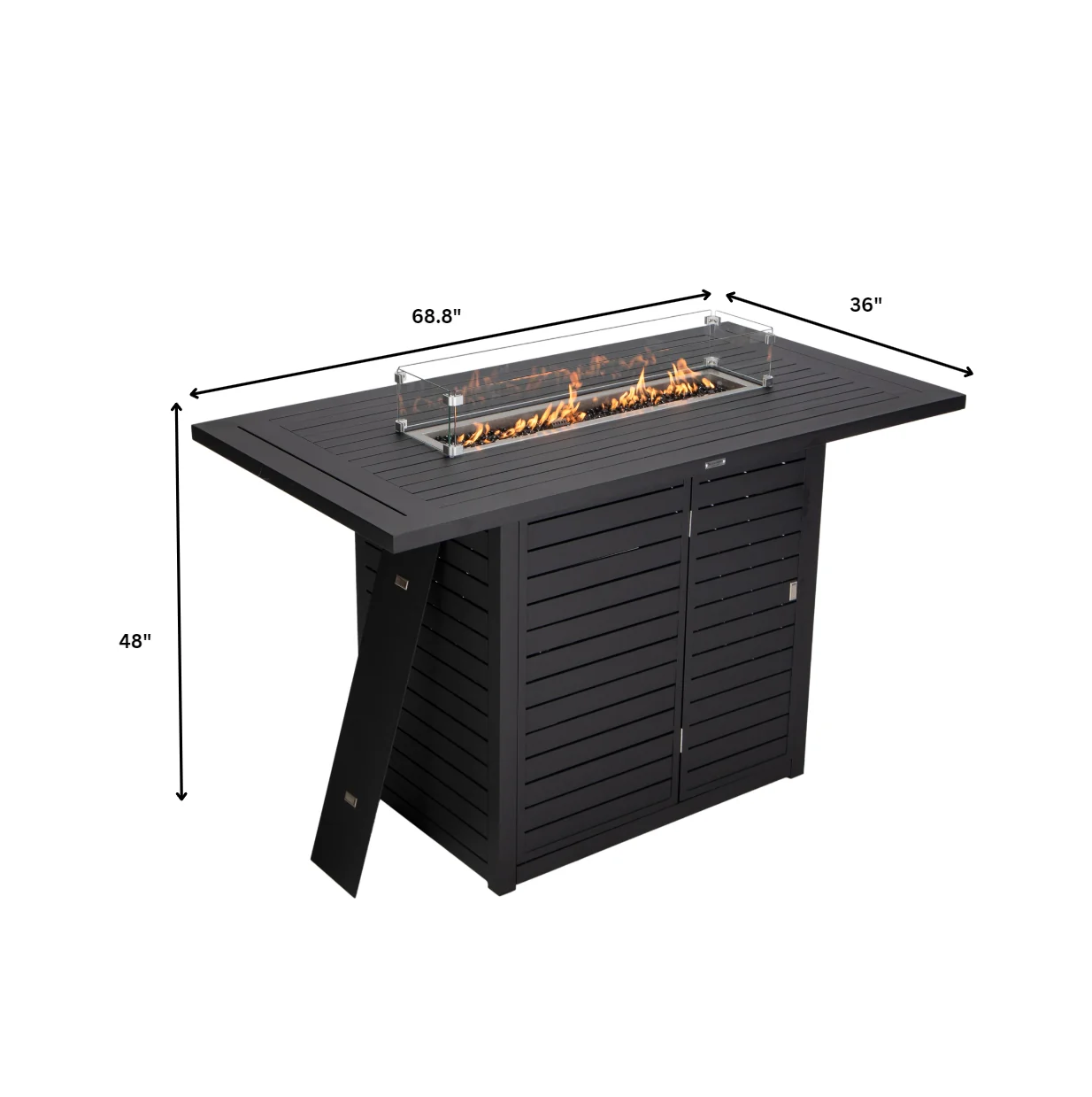 Chelsea Bar Height FIre pit aluminum table