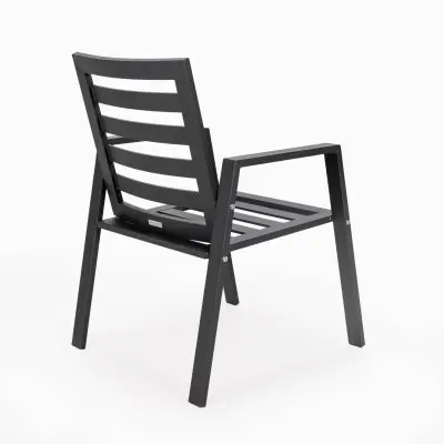 Chelsea Modern Patio Dining Armchair in Aluminum with Removable Cushions Set of 4