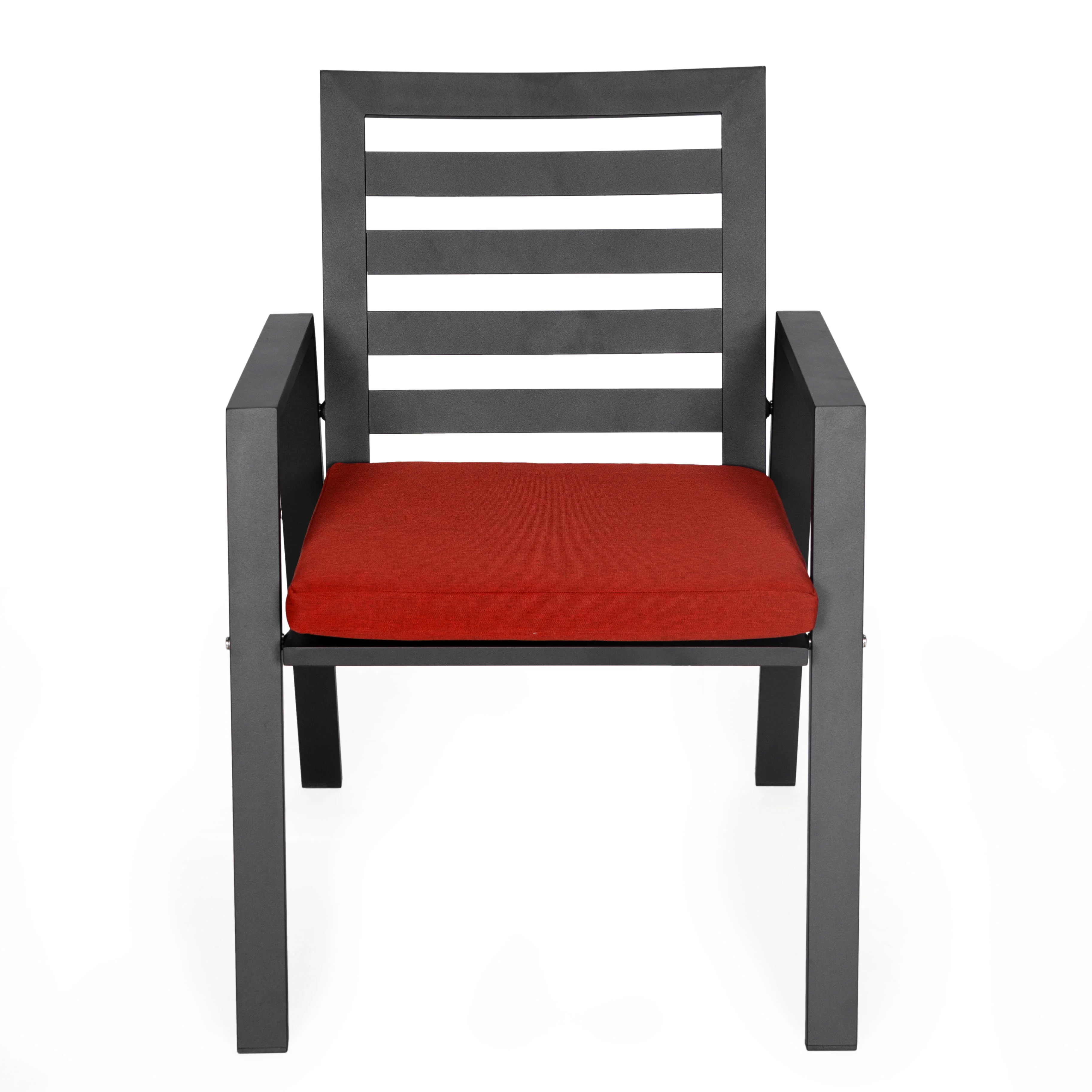 Chelsea Modern Patio Dining Armchair in Aluminum with Removable Cushions