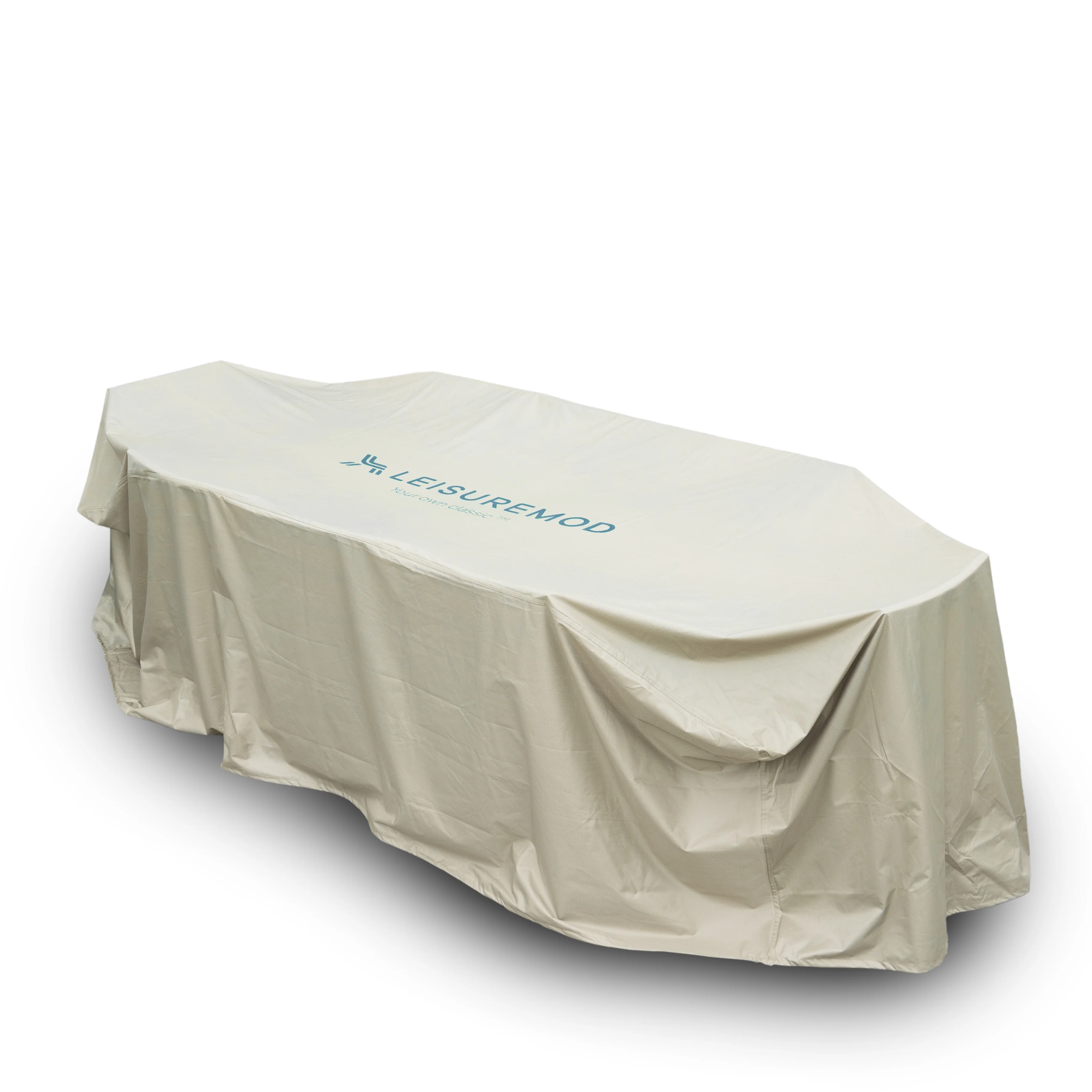 Mid-Century Modern Chelsea Rectangular Outdoor Rain Cover for 87" Patio Dining Table and Chairs Set in Brown