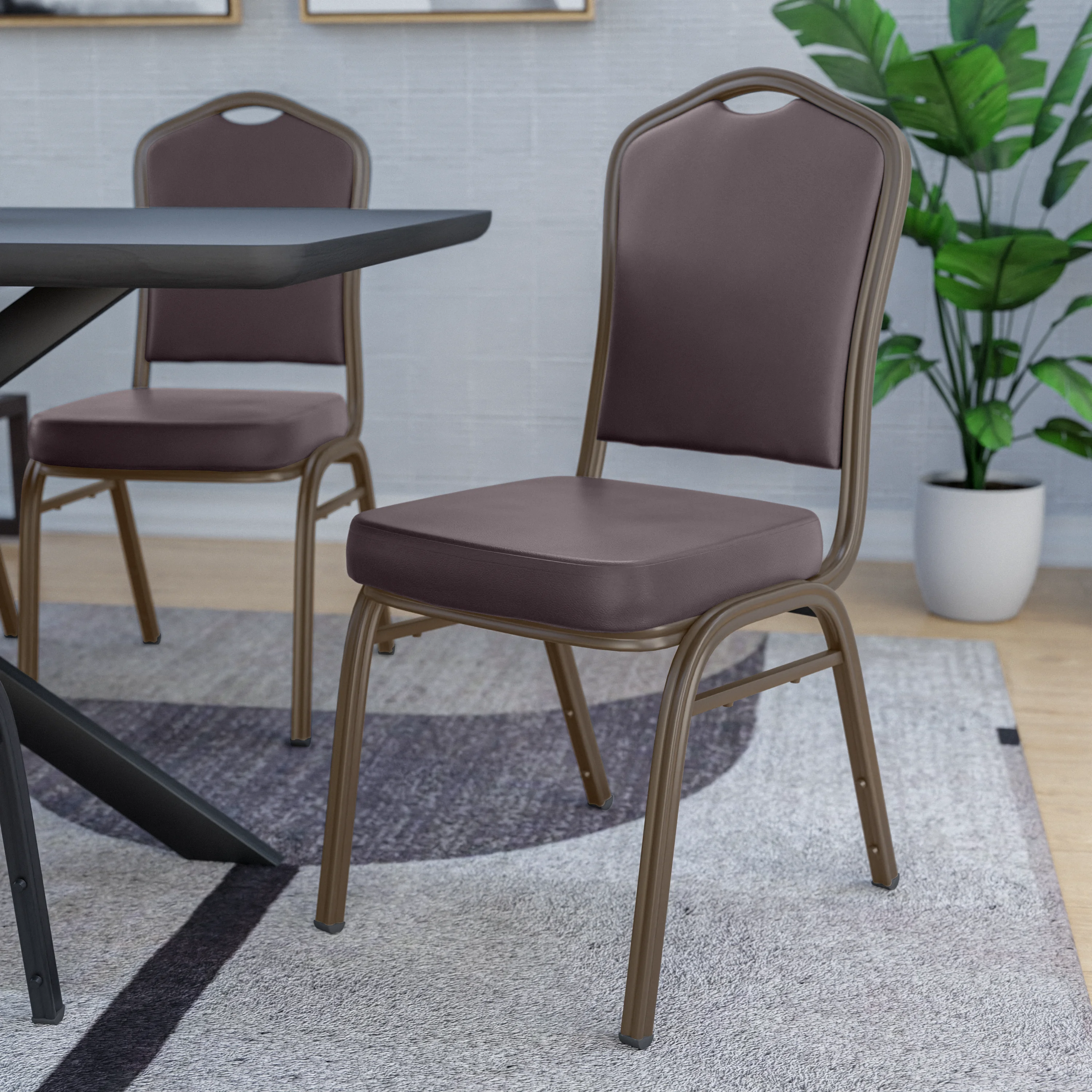 Cove Collection Banquet Chair In Brown