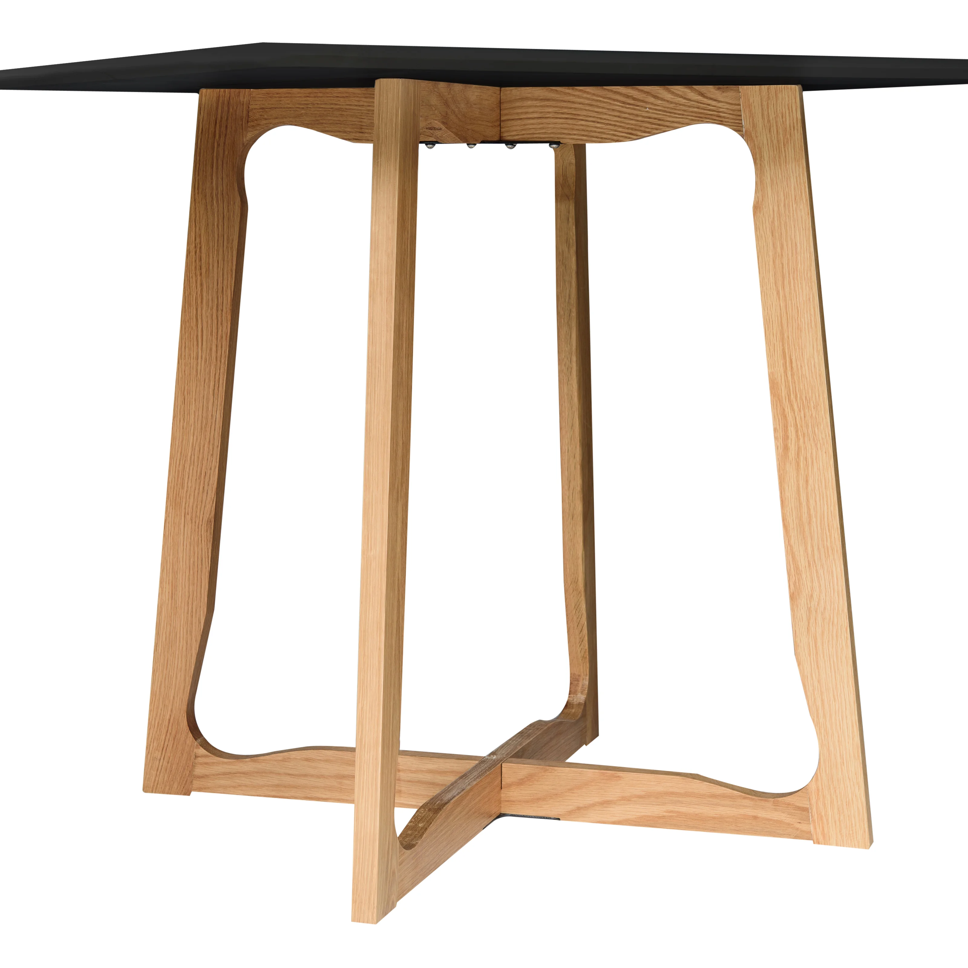 Cedar Square Bistro Dining Table W/ Natural Wood X Shaped Sled Base