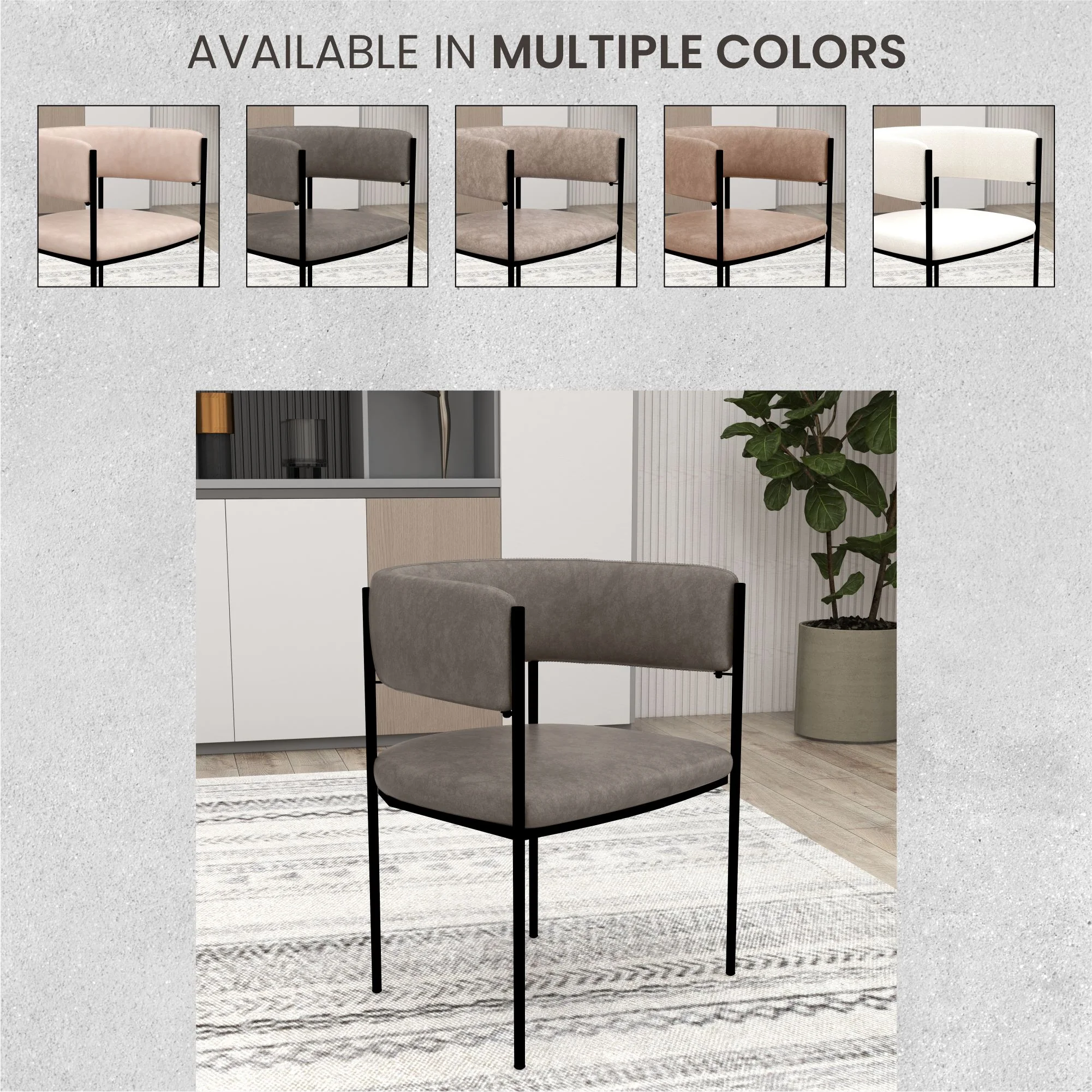 Cyril Collection Modern Chair in Charcoal