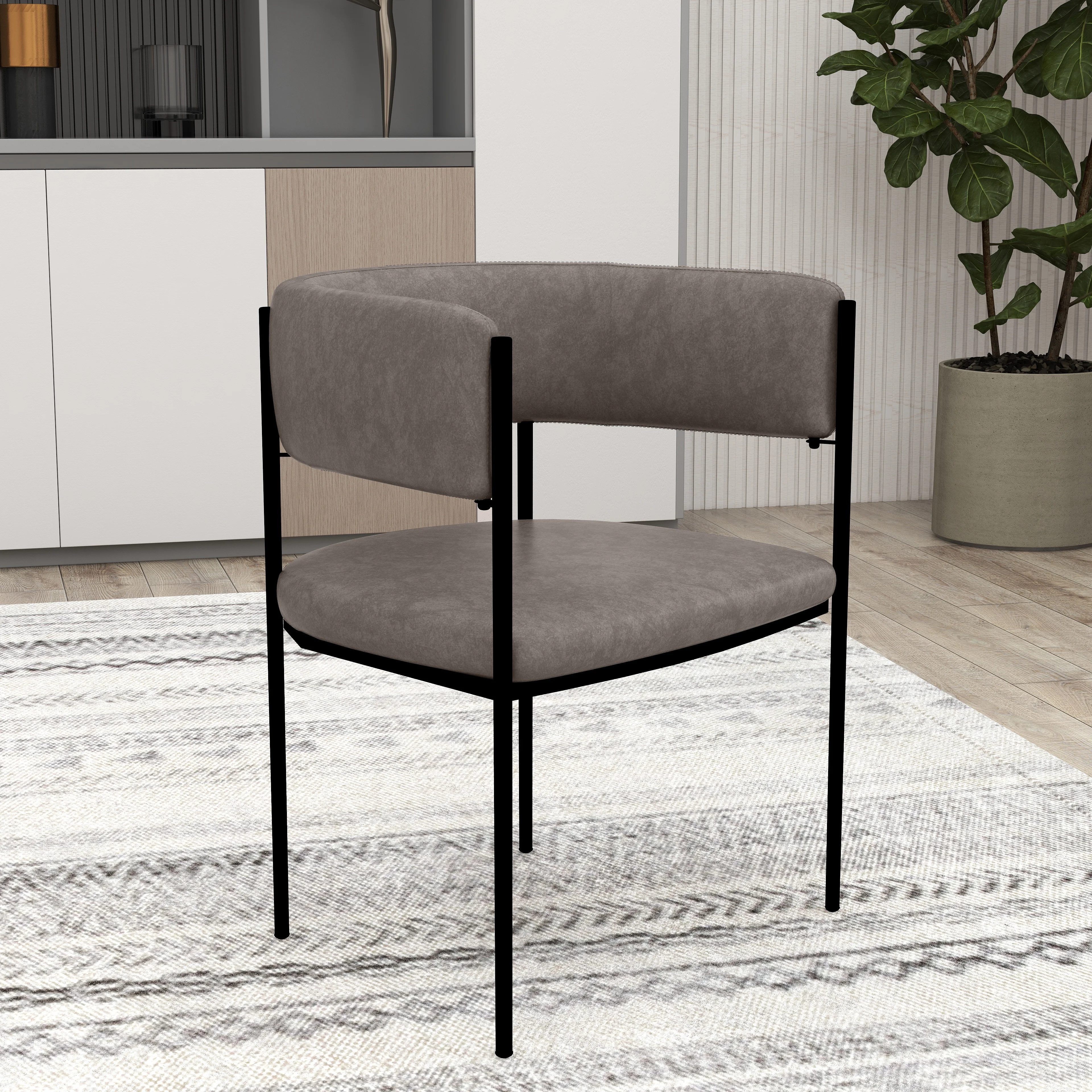 Cyril Collection Modern Chair in Charcoal