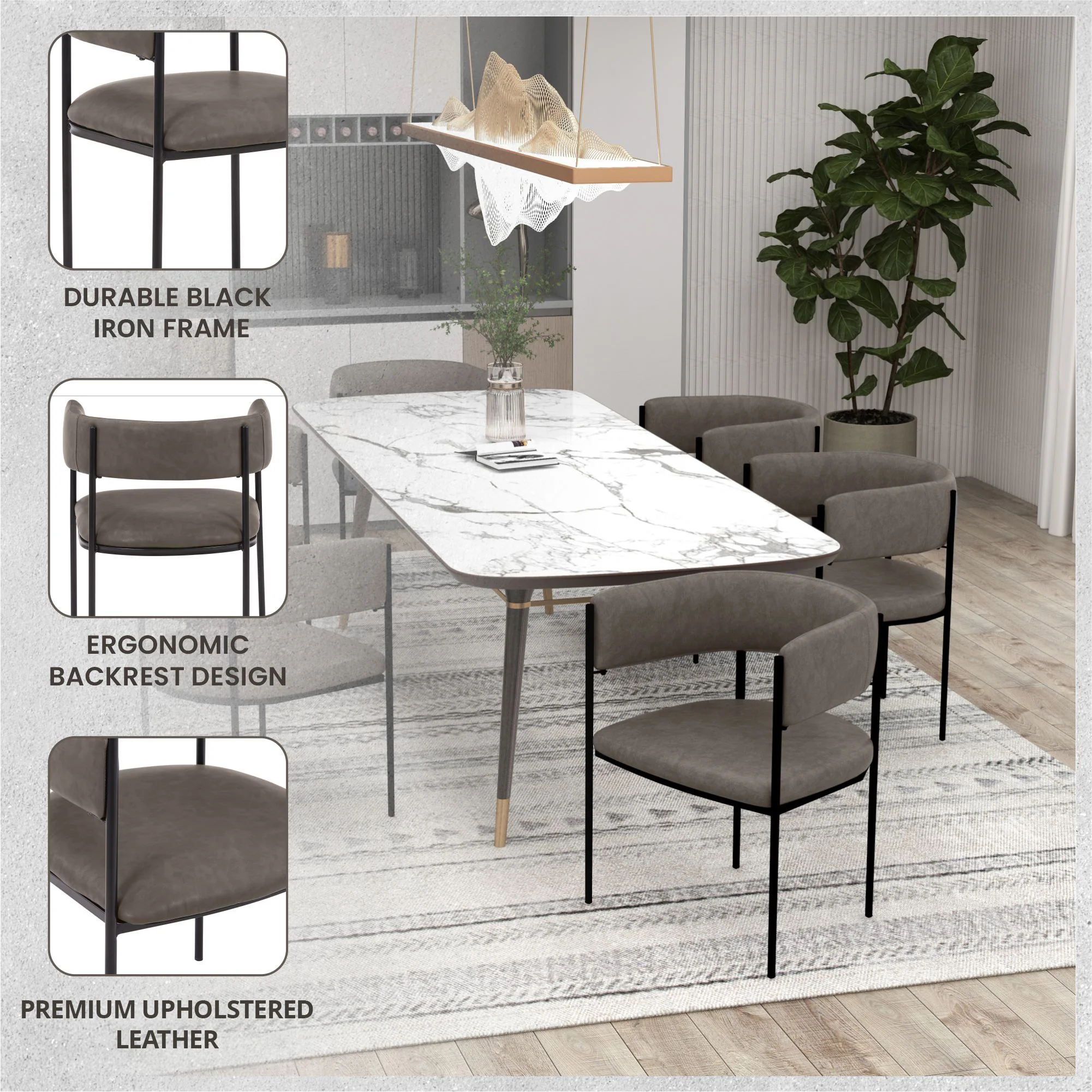 Cyril Collection Modern Chair in Charcoal