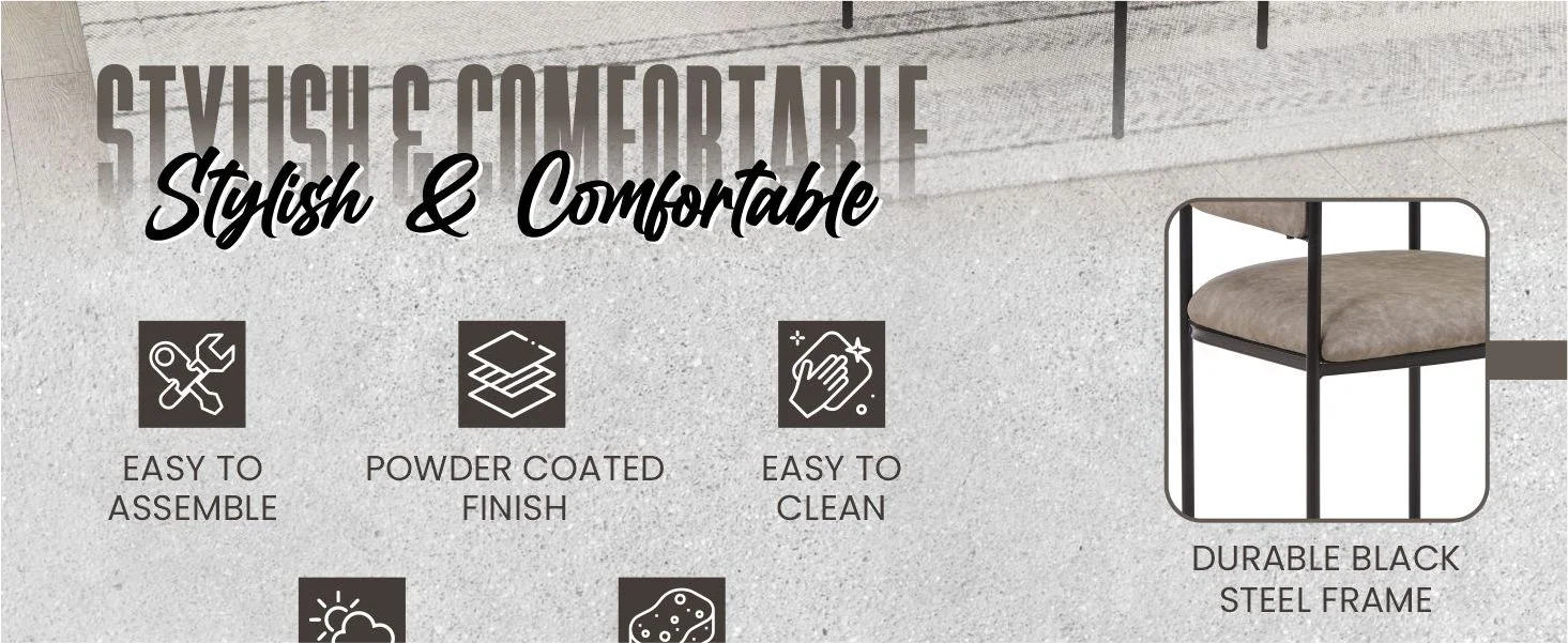 Cyril Collection Modern Chair in Aged Grey Set of 2