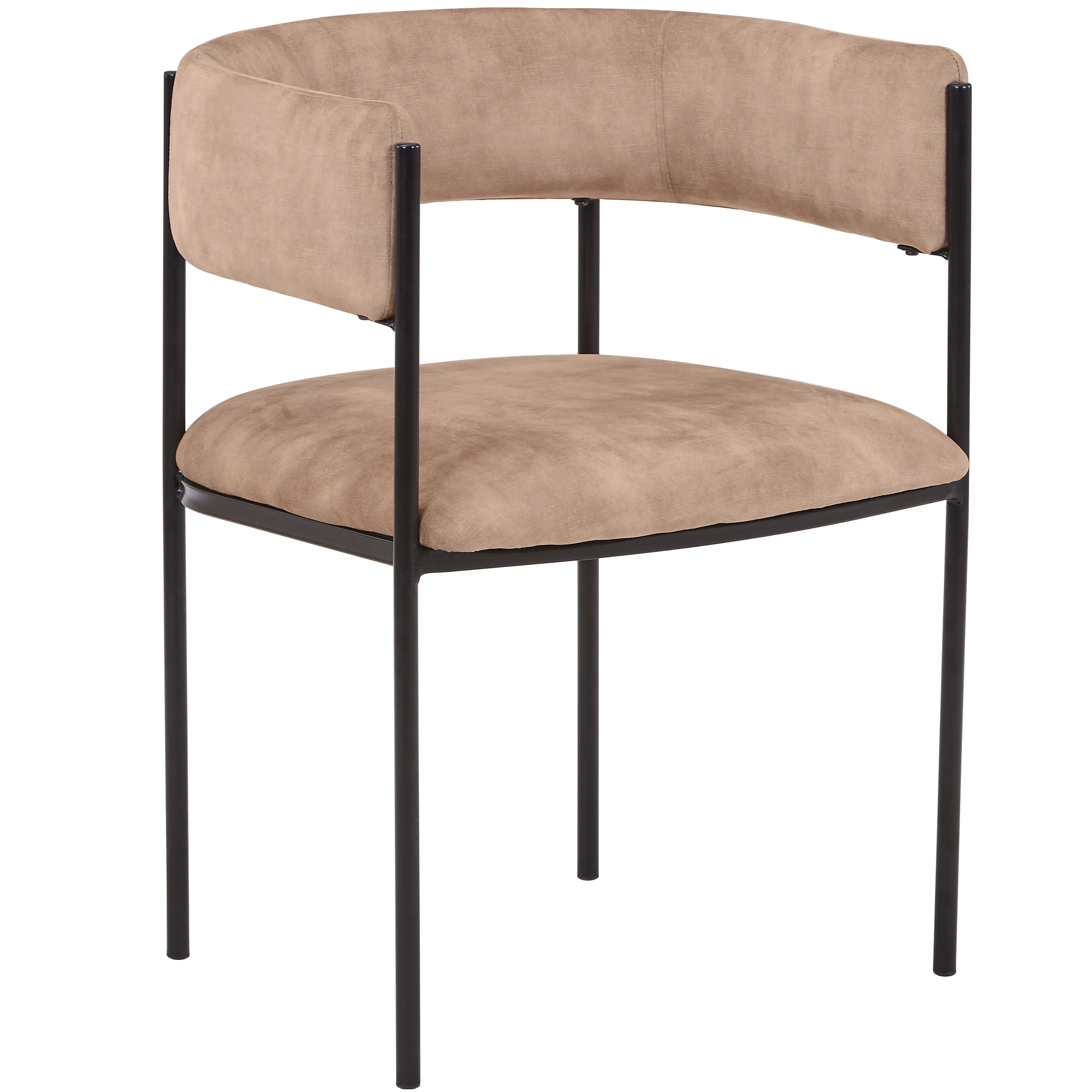 Cyril Collection Modern Chair in Light Brown Velvet