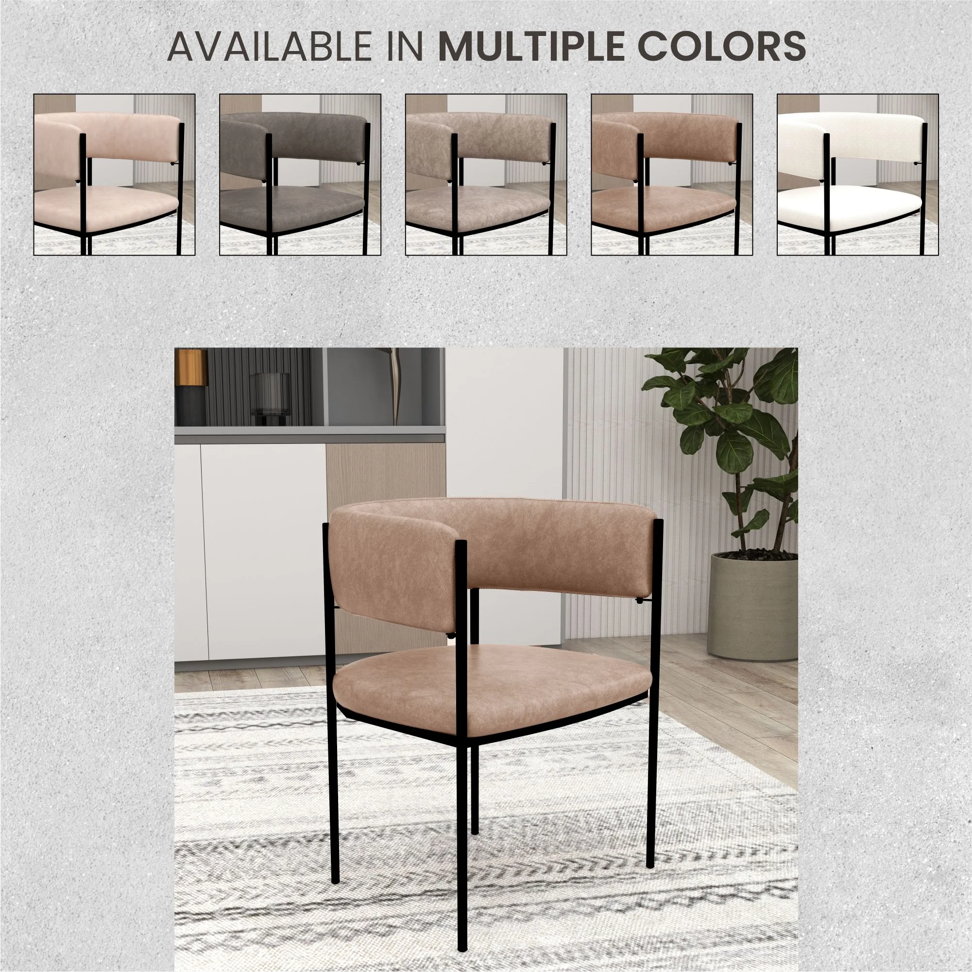 Cyril Collection Modern Chair in Light Brown Velvet