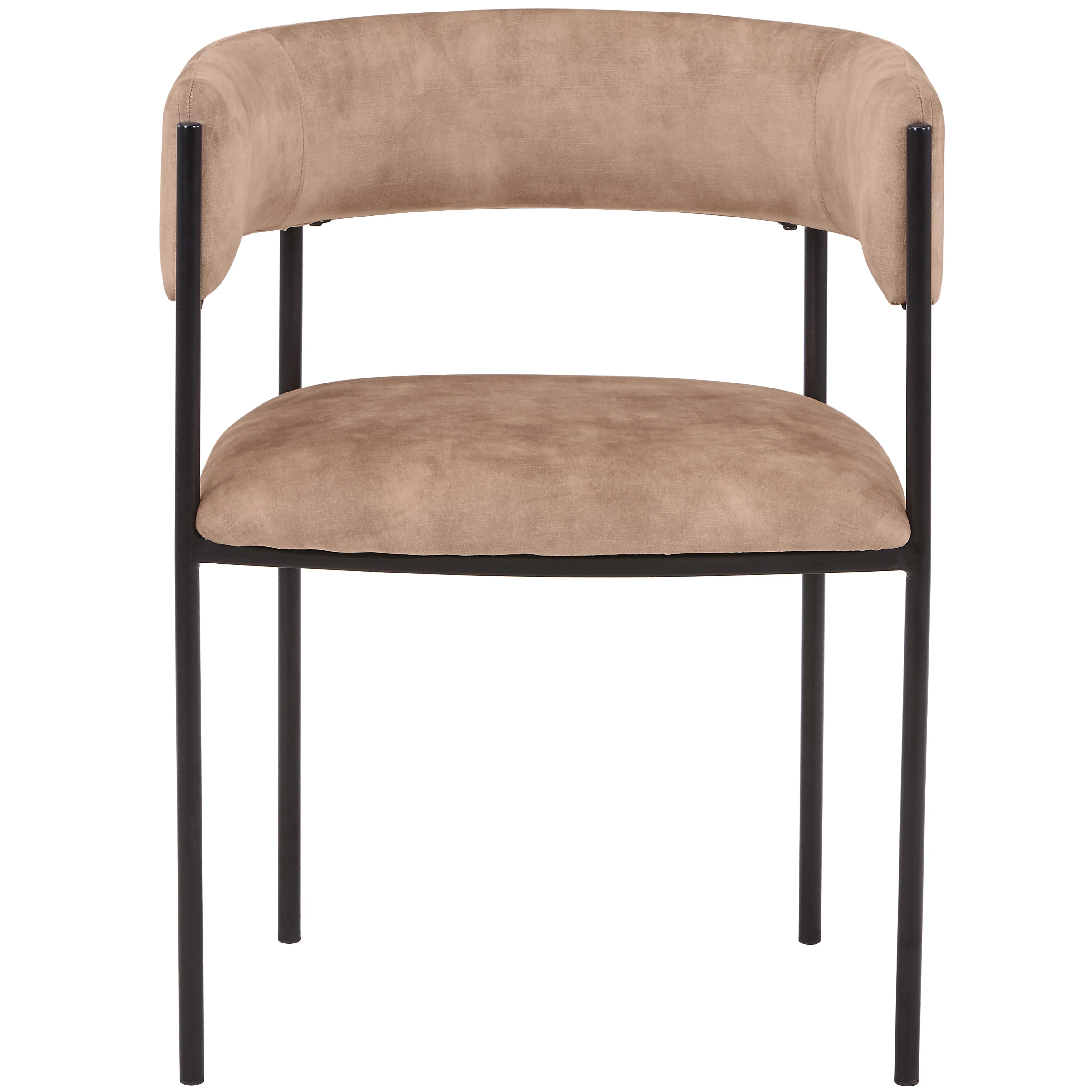 Cyril Collection Modern Chair in Light Brown Velvet Set of 2