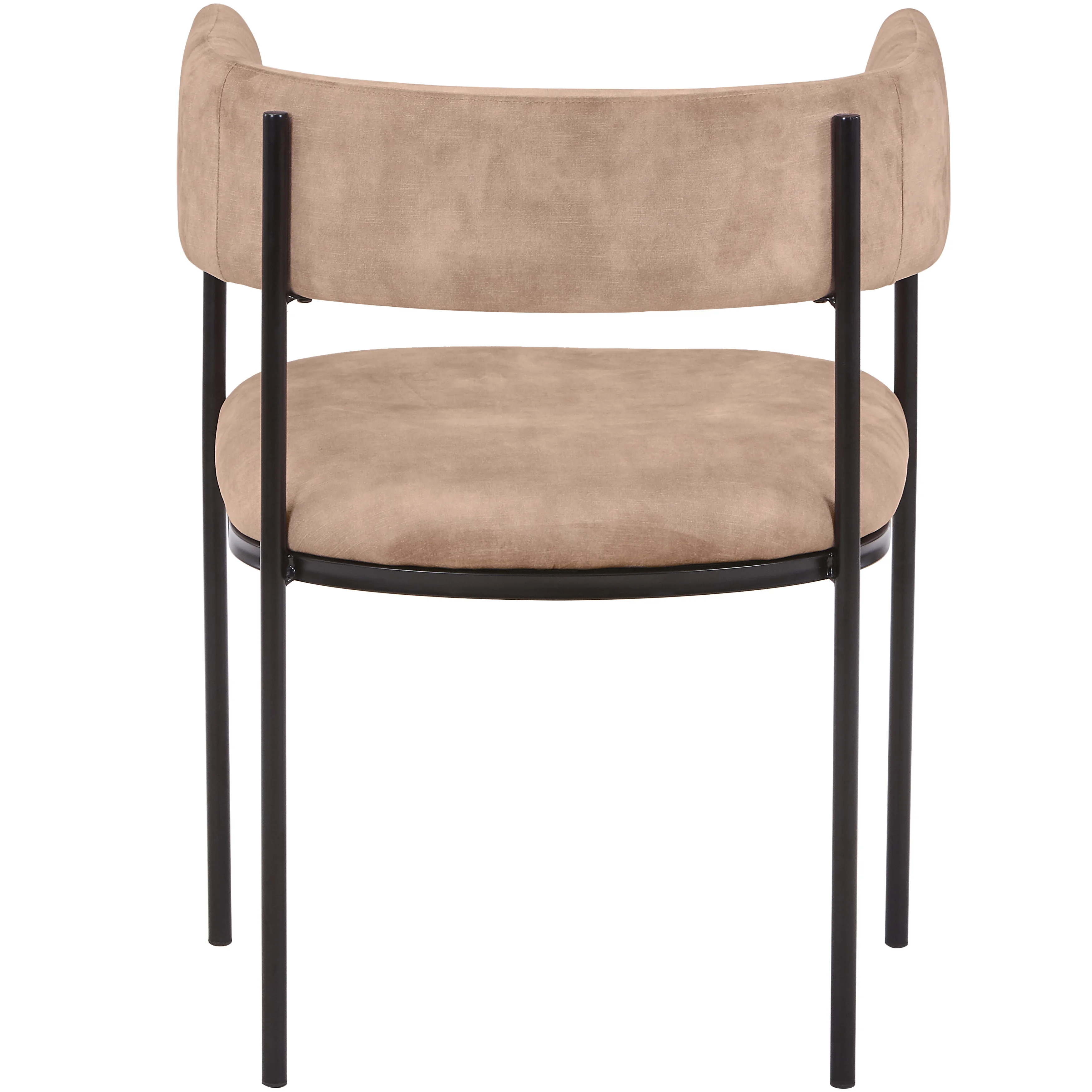 Cyril Collection Modern Chair in Light Brown Velvet Set of 2