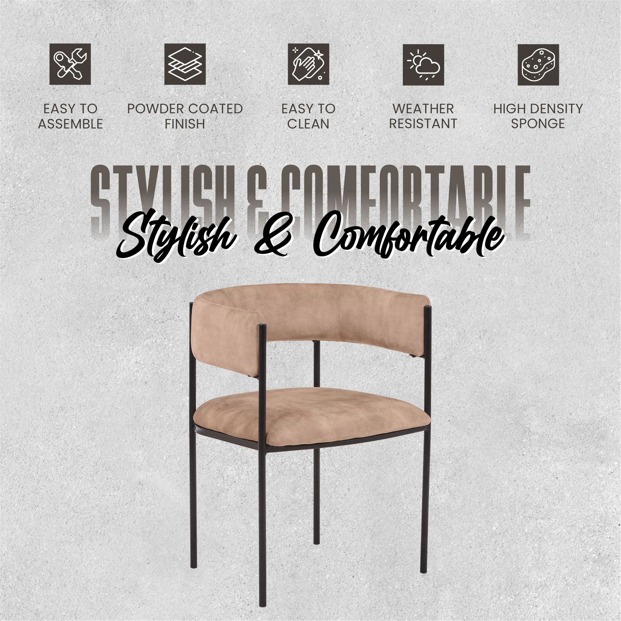 Cyril Collection Modern Chair in Taupe