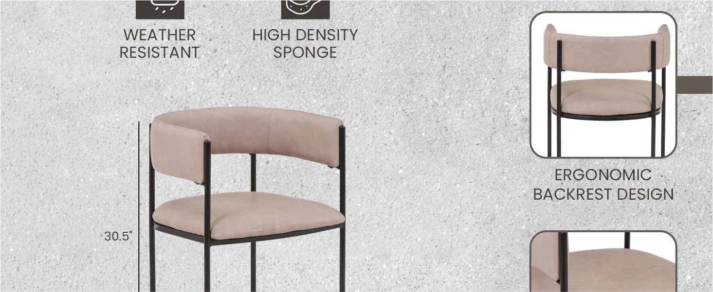 Cyril Collection Modern Chair in Taupe Set of 2