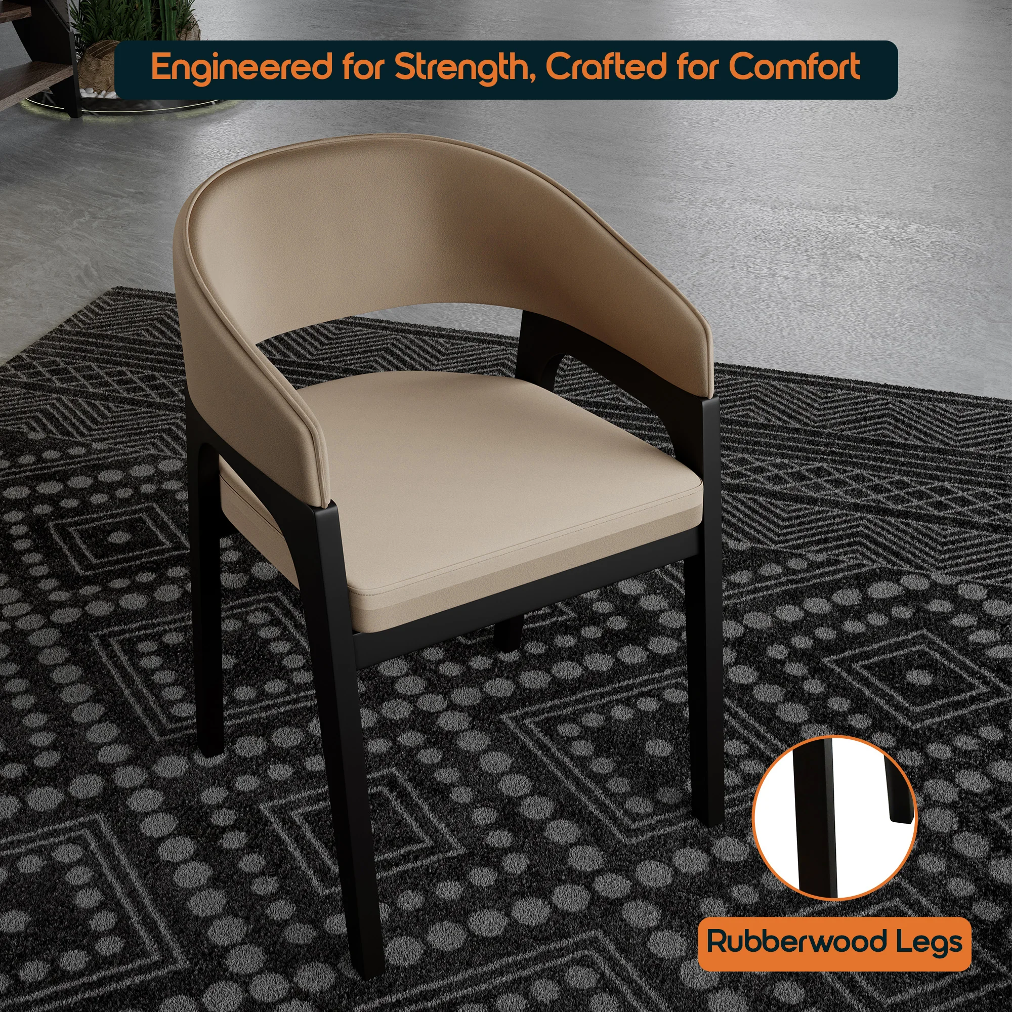 Cali Collection Modern Dining Chair in Beige