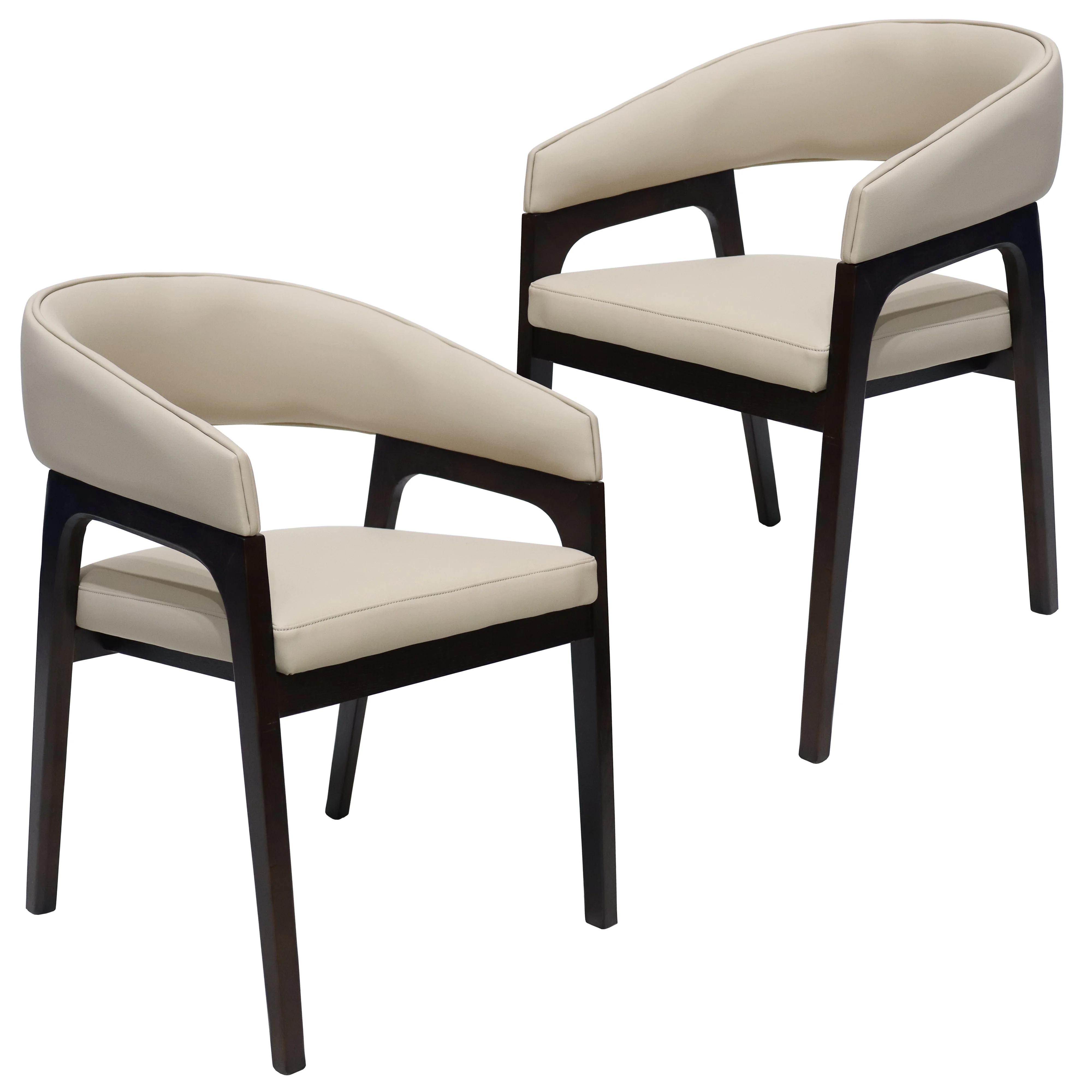 Cali Collection Modern Dining Chair in Beige - Set of 2