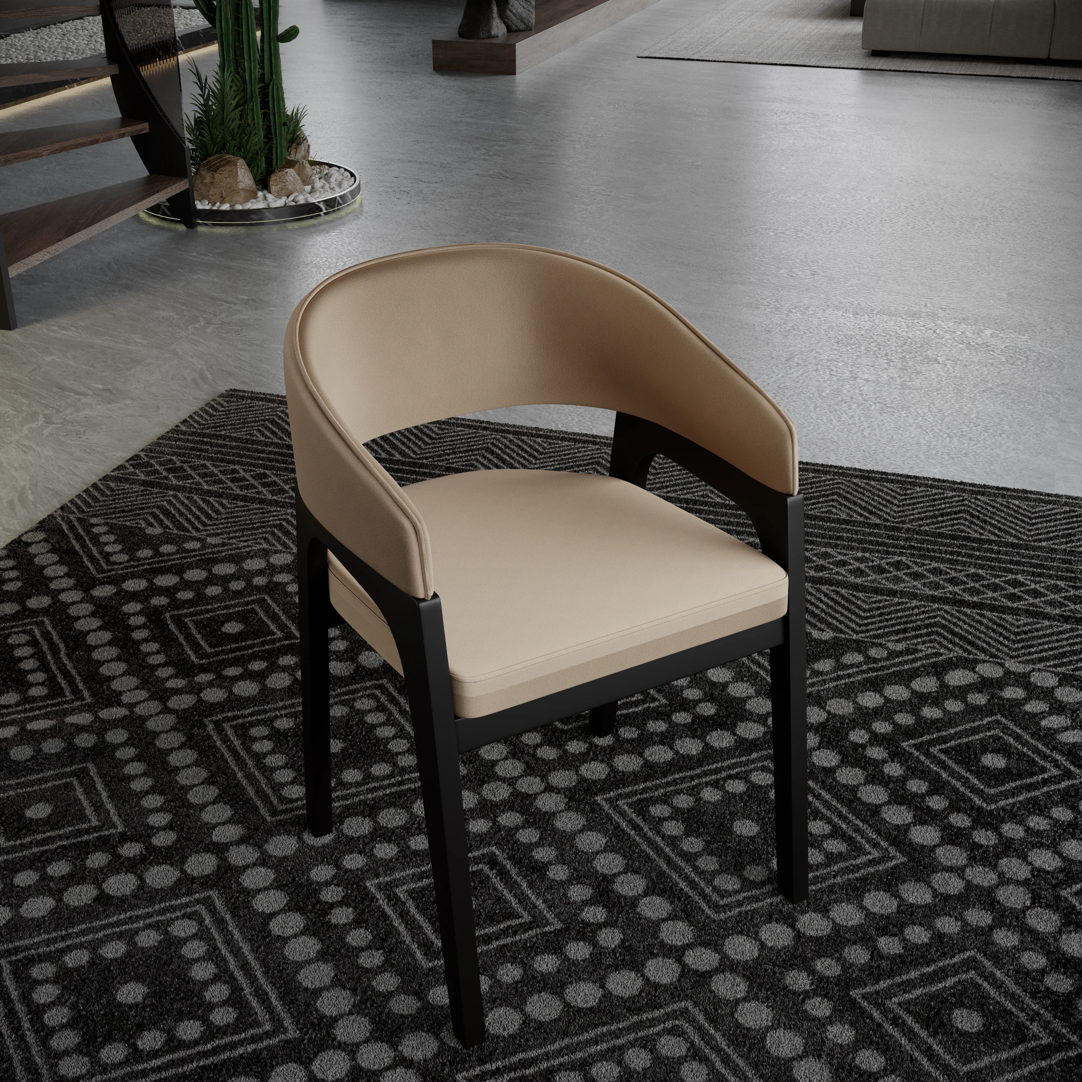 Cali Collection Modern Dining Chair in Beige - Set of 4