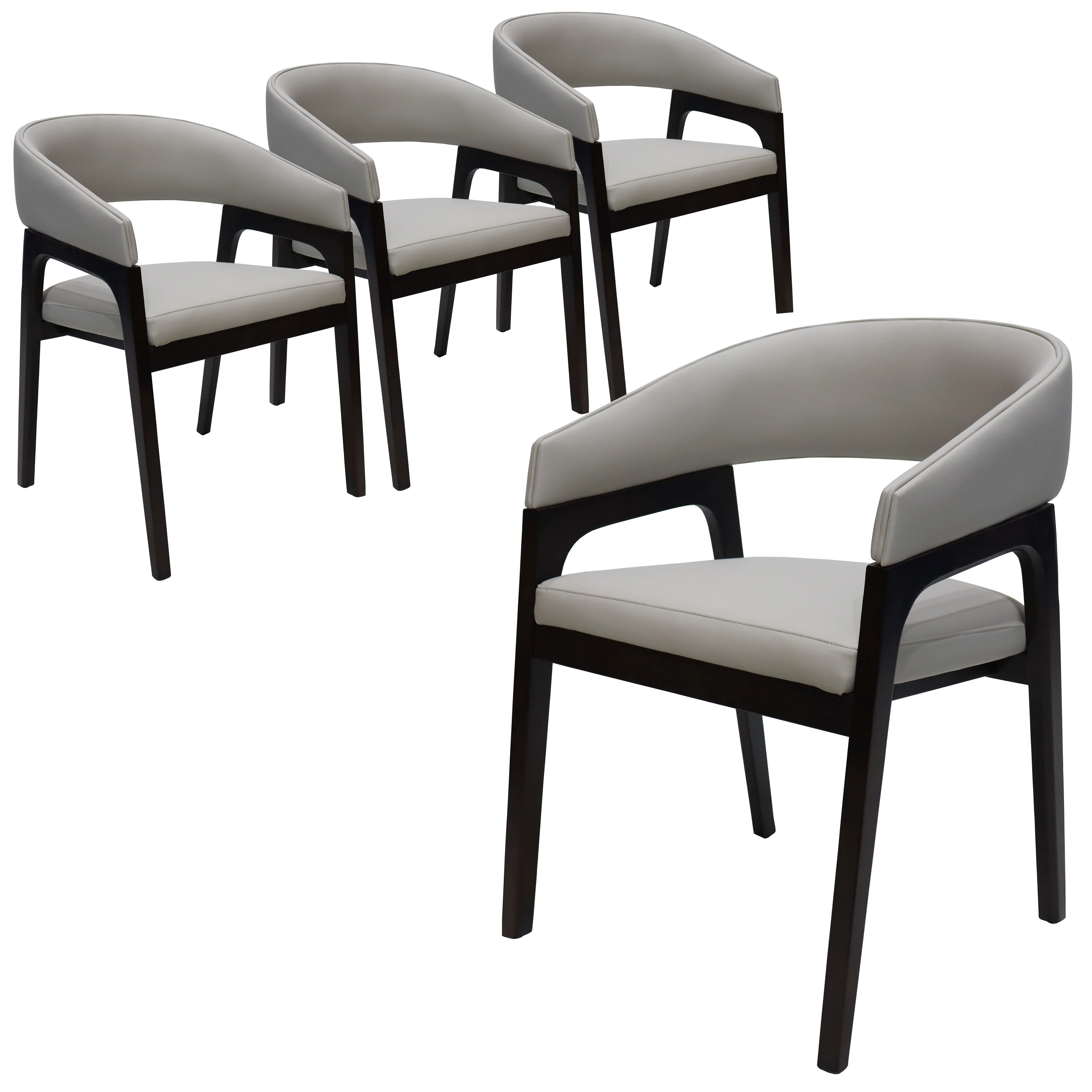 Cali Collection Modern Dining Chair in Light Grey - Set of 4