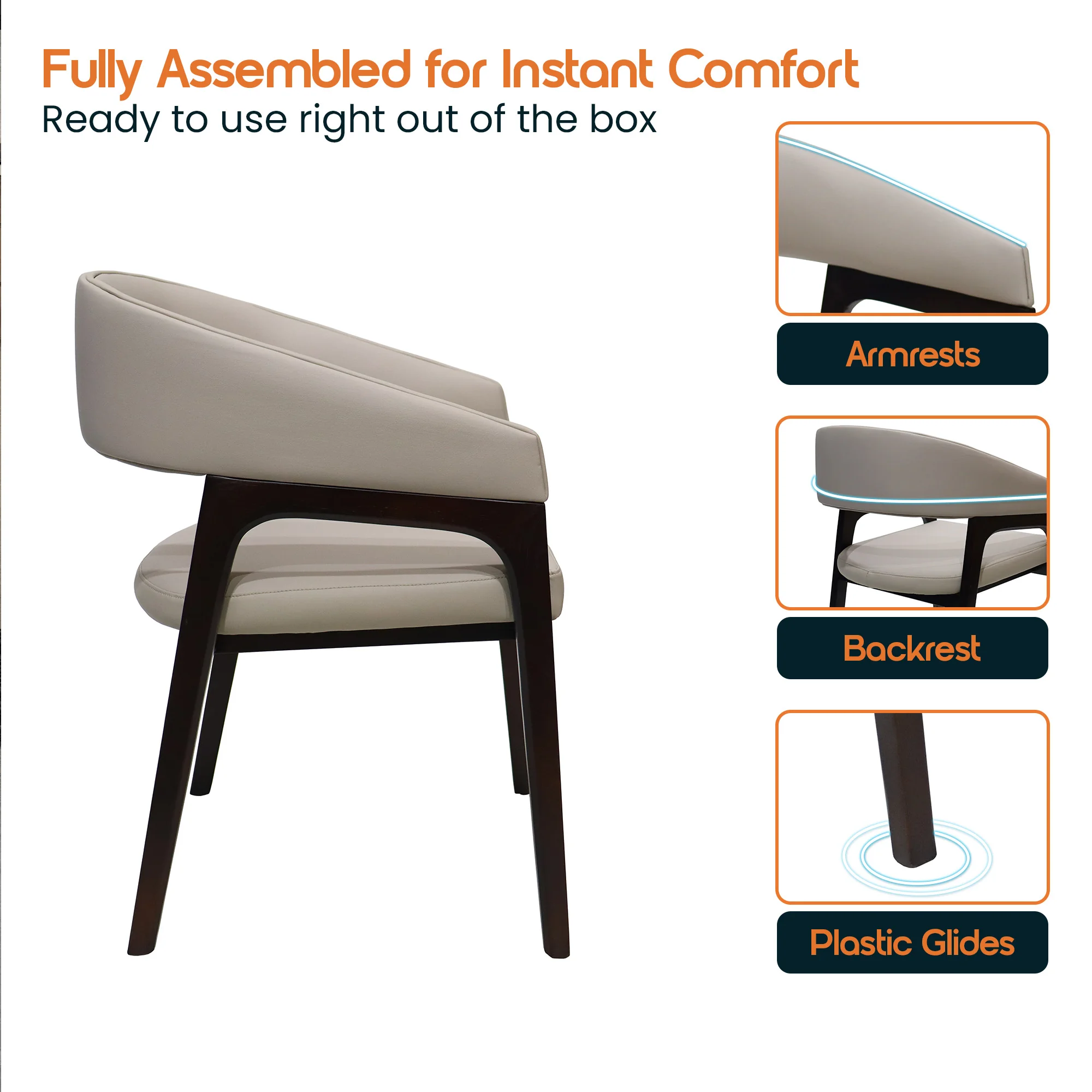 Cali Collection Modern Dining Chair in Taupe