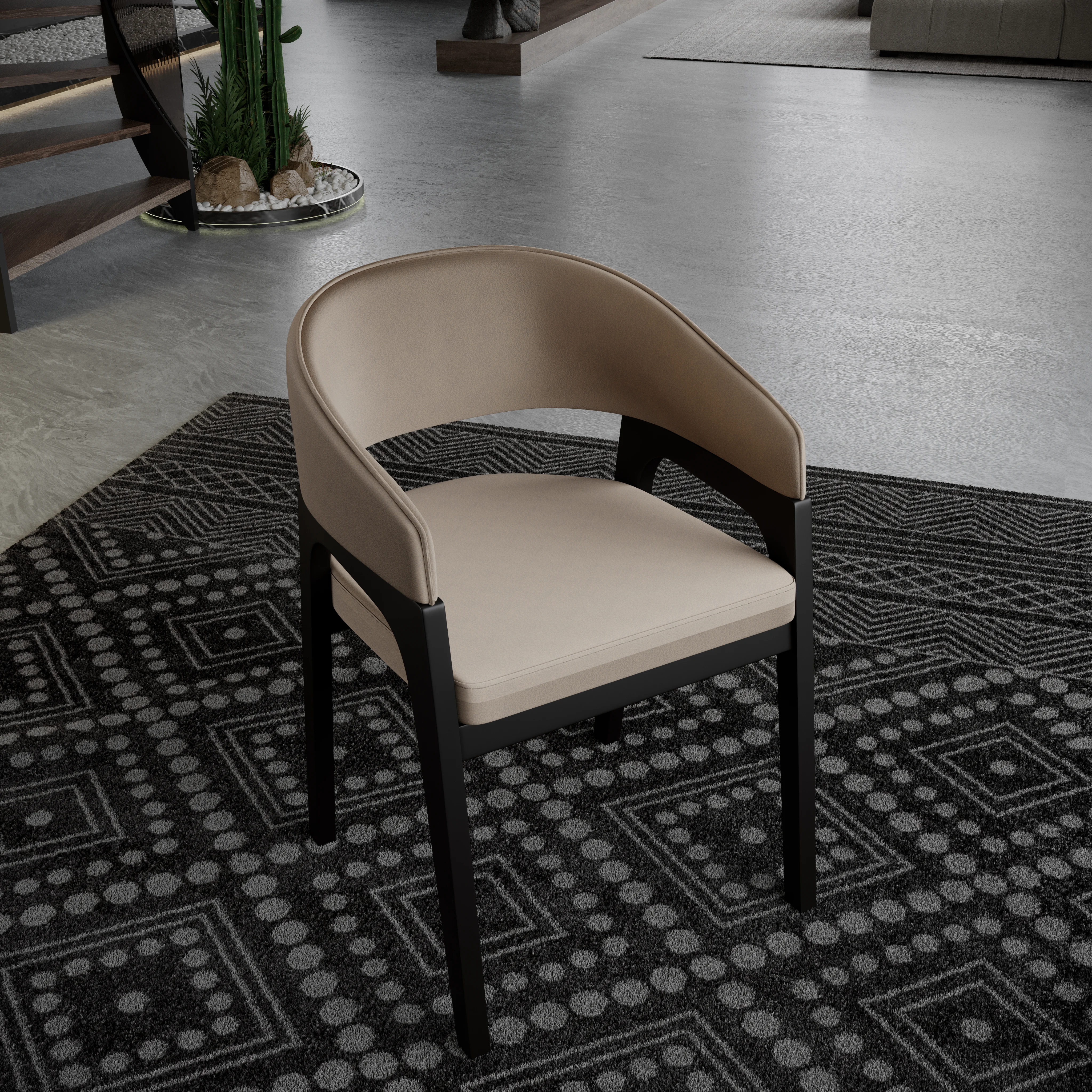Cali Collection Modern Dining Chair in Taupe - Set of 2