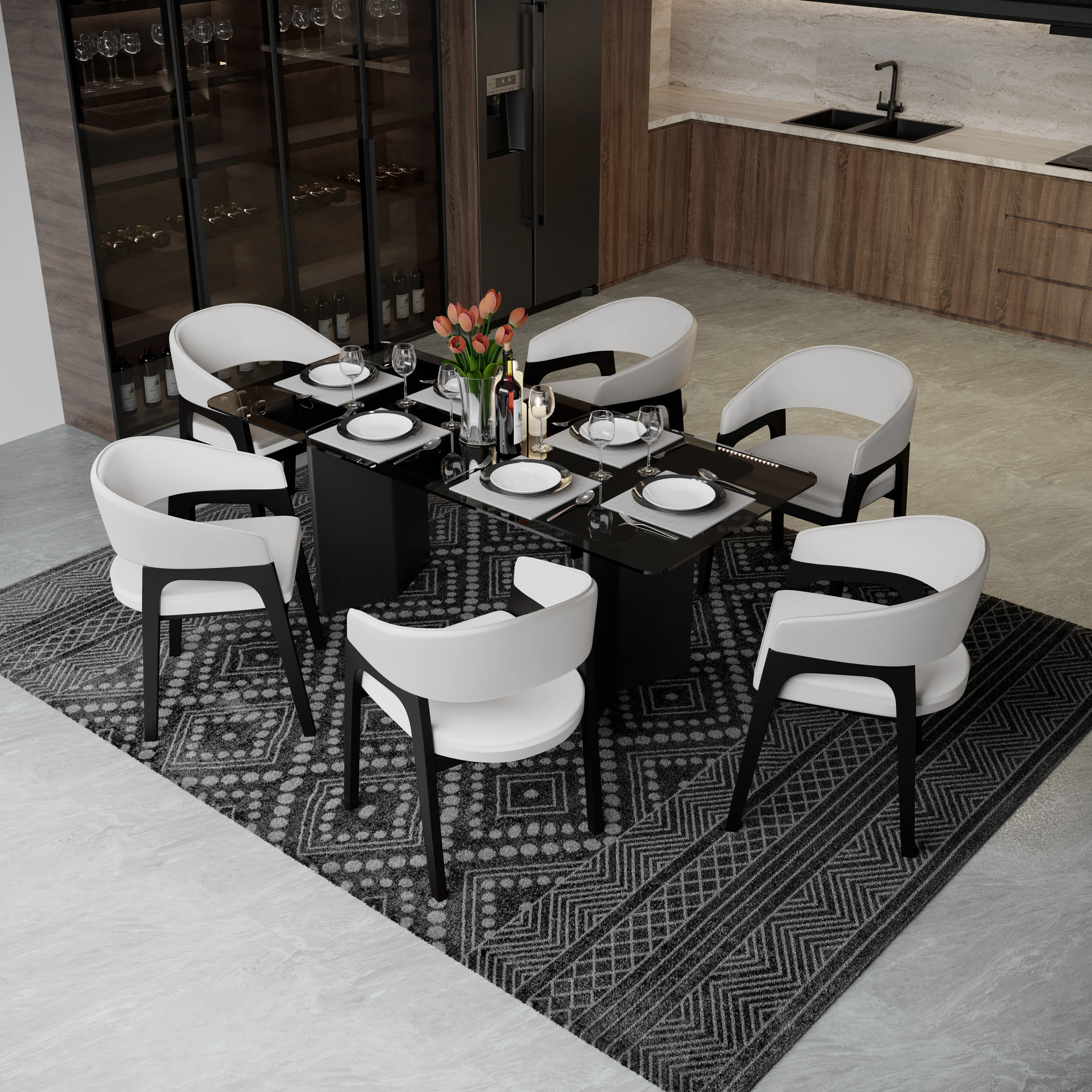 Cali Collection Modern Dining Chair in White