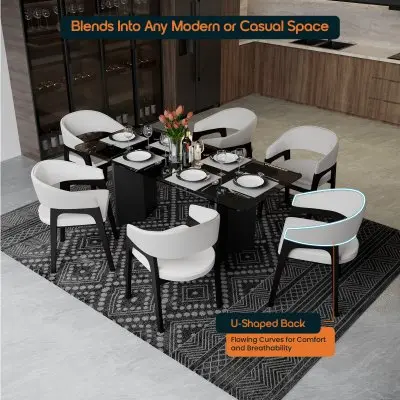 Cali Collection Modern Dining Chair in White