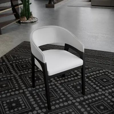 Cali Collection Modern Dining Chair in White - Set of 2