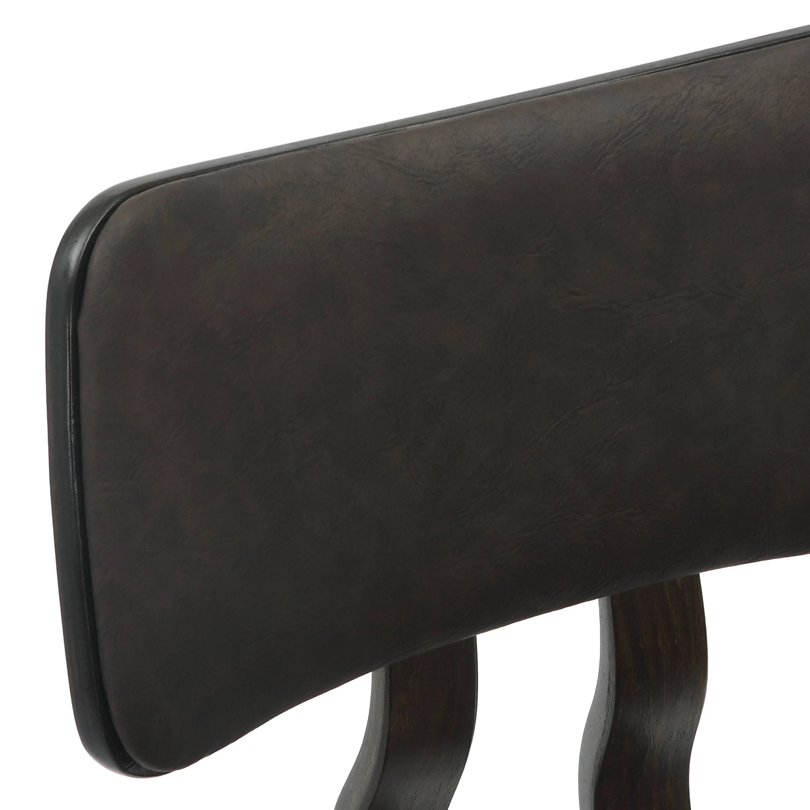 5-Piece Dining Set with Round Wooden Table in Walnut and 4 Leather Dining Chairs in Dark Walnut/Brown