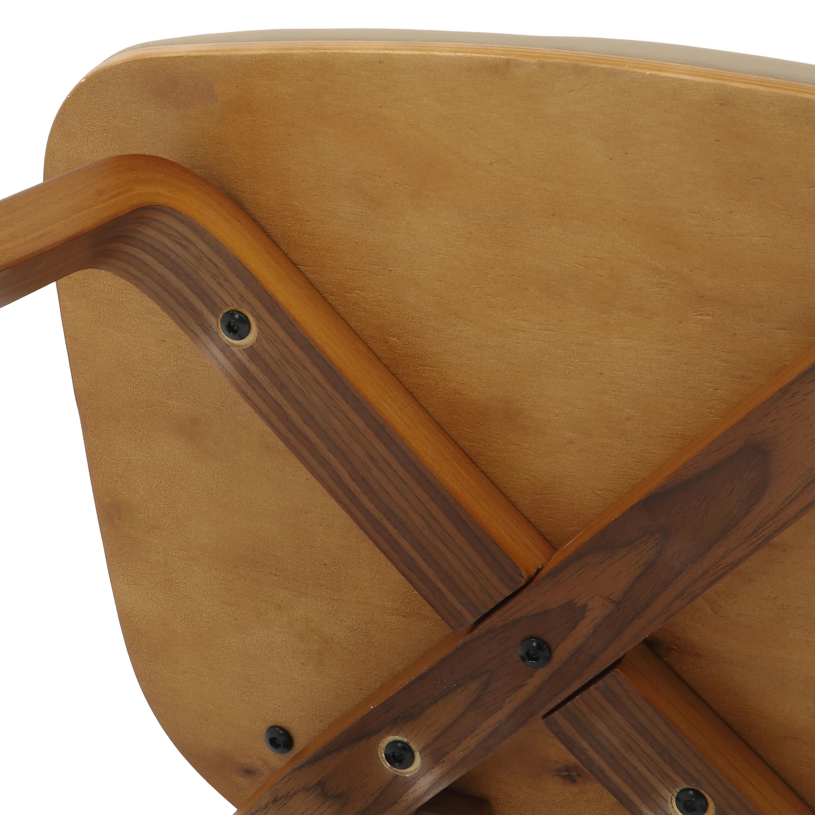 Modern Wooden Dining Chair, Walnut Color Frame in Light Brown, Clivo Collection By LeisrueMod