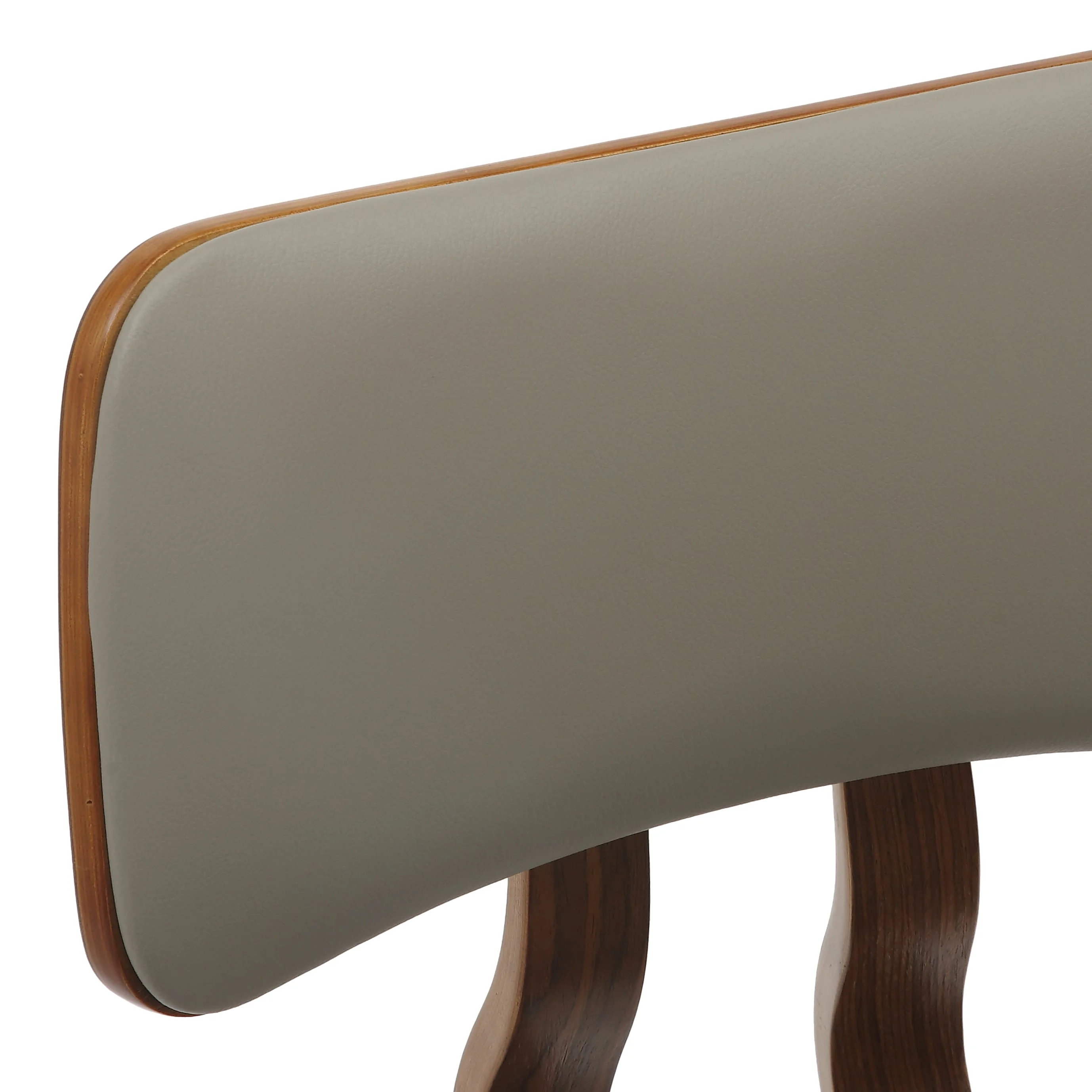 Modern Wooden Dining Chair, Walnut Color Frame in Light Grey, Clivo Collection By LeisrueMod