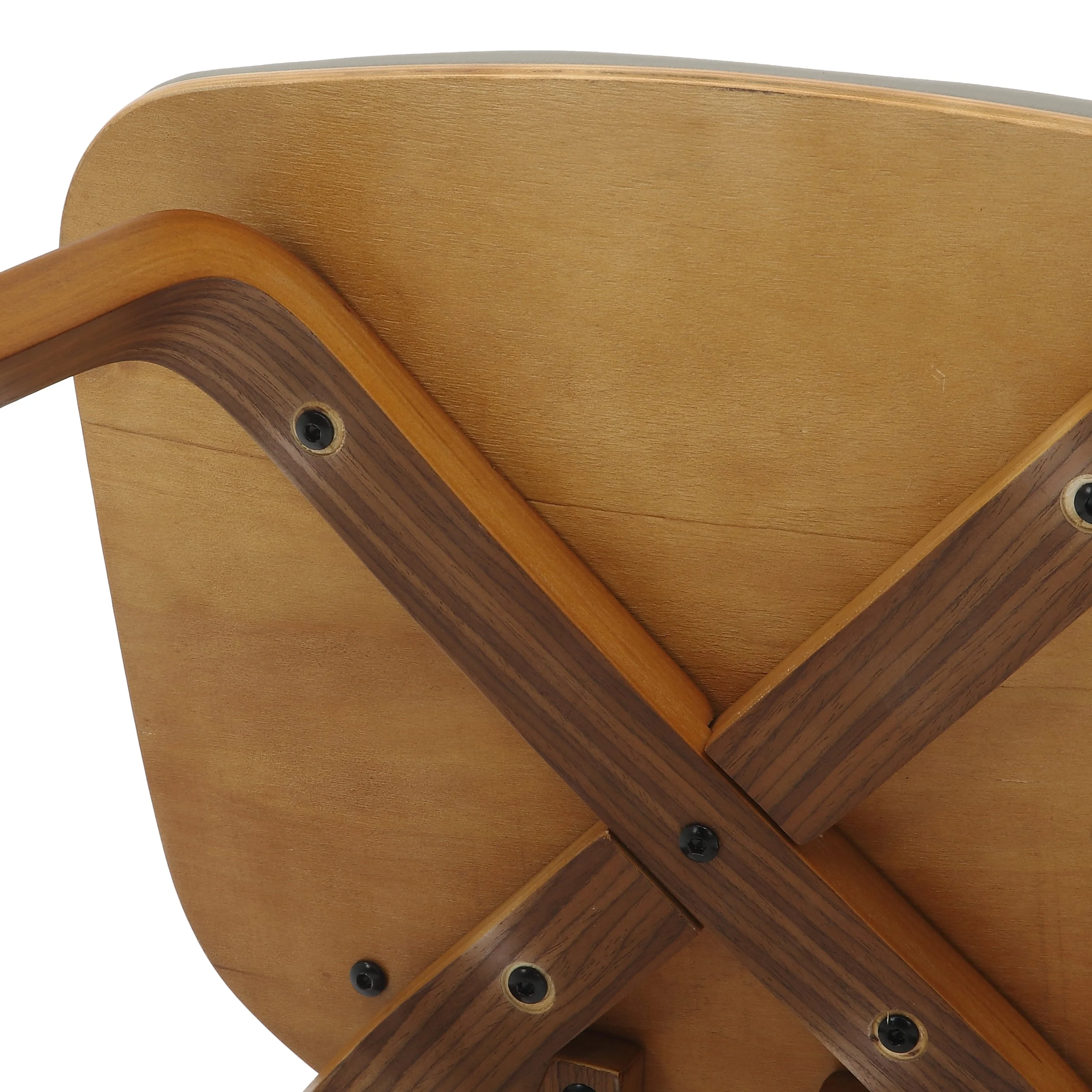 Modern Wooden Dining Chair, Walnut Color Frame in Light Grey, Clivo Collection By LeisrueMod