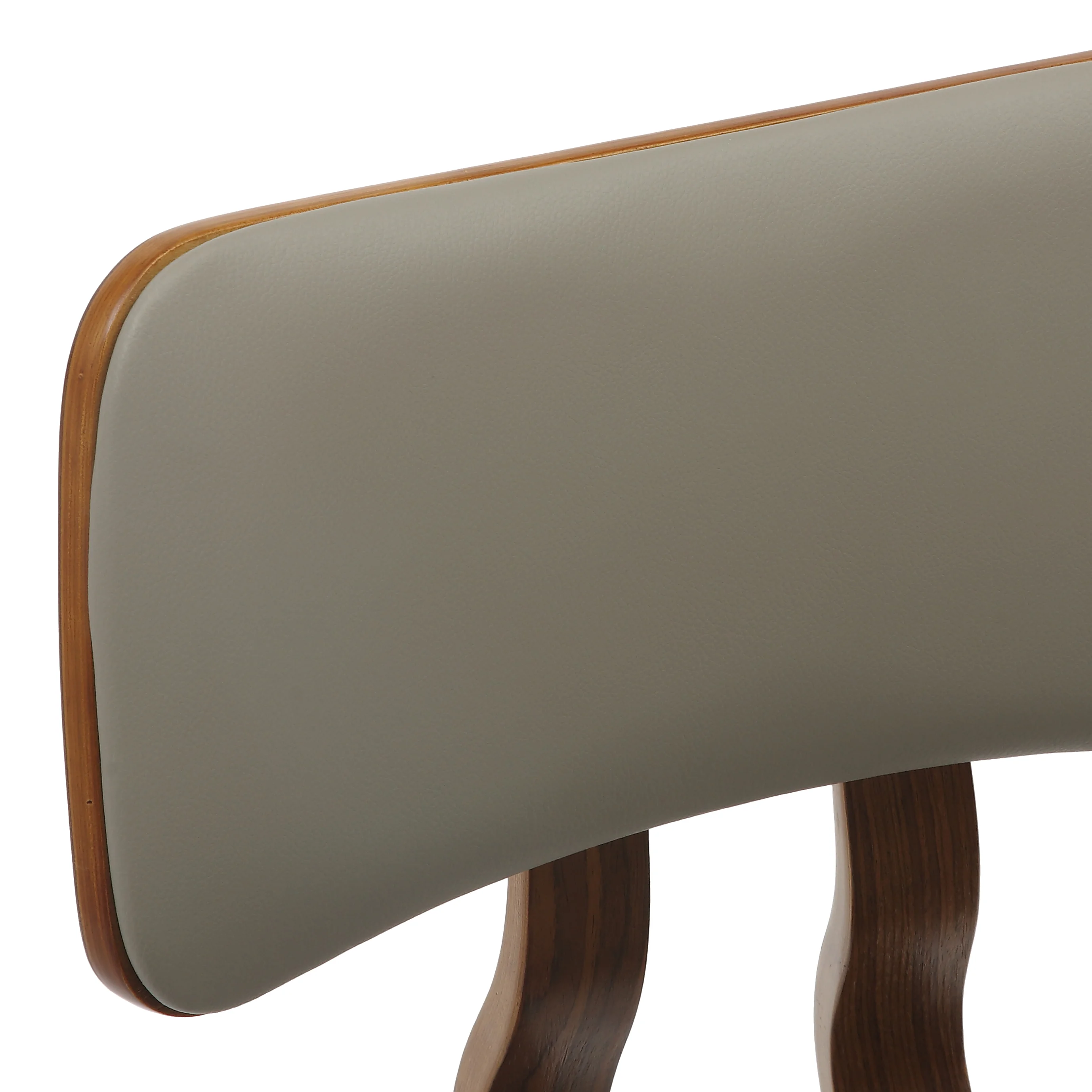 Modern Wooden Dining Chair, Walnut Color Frame in Light Grey, Clivo Collection By LeisrueMod