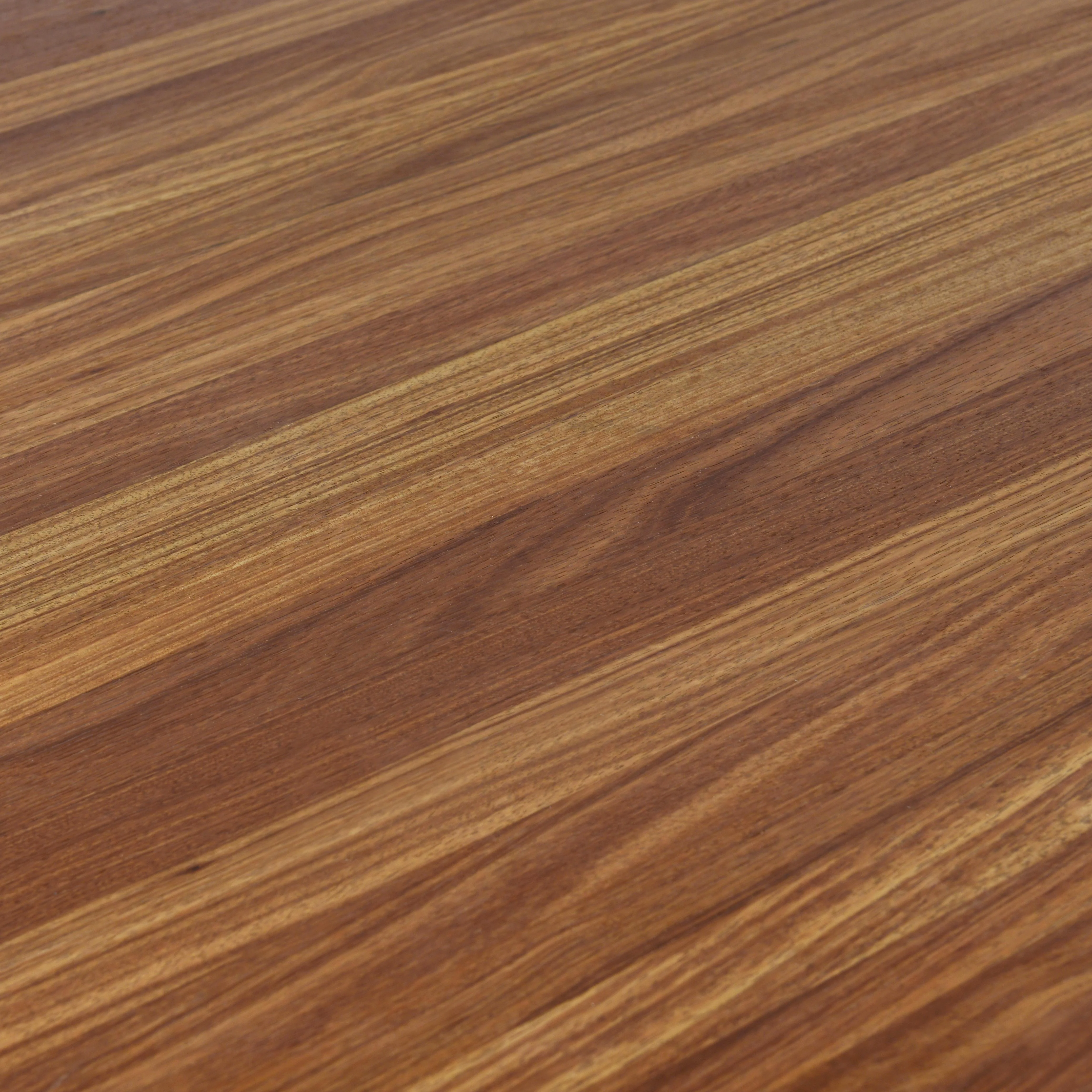 5-Piece Dining Set with Round Wooden Table in Natural Wood and 4 Leather Dining Chairs in Walnut/Light Grey