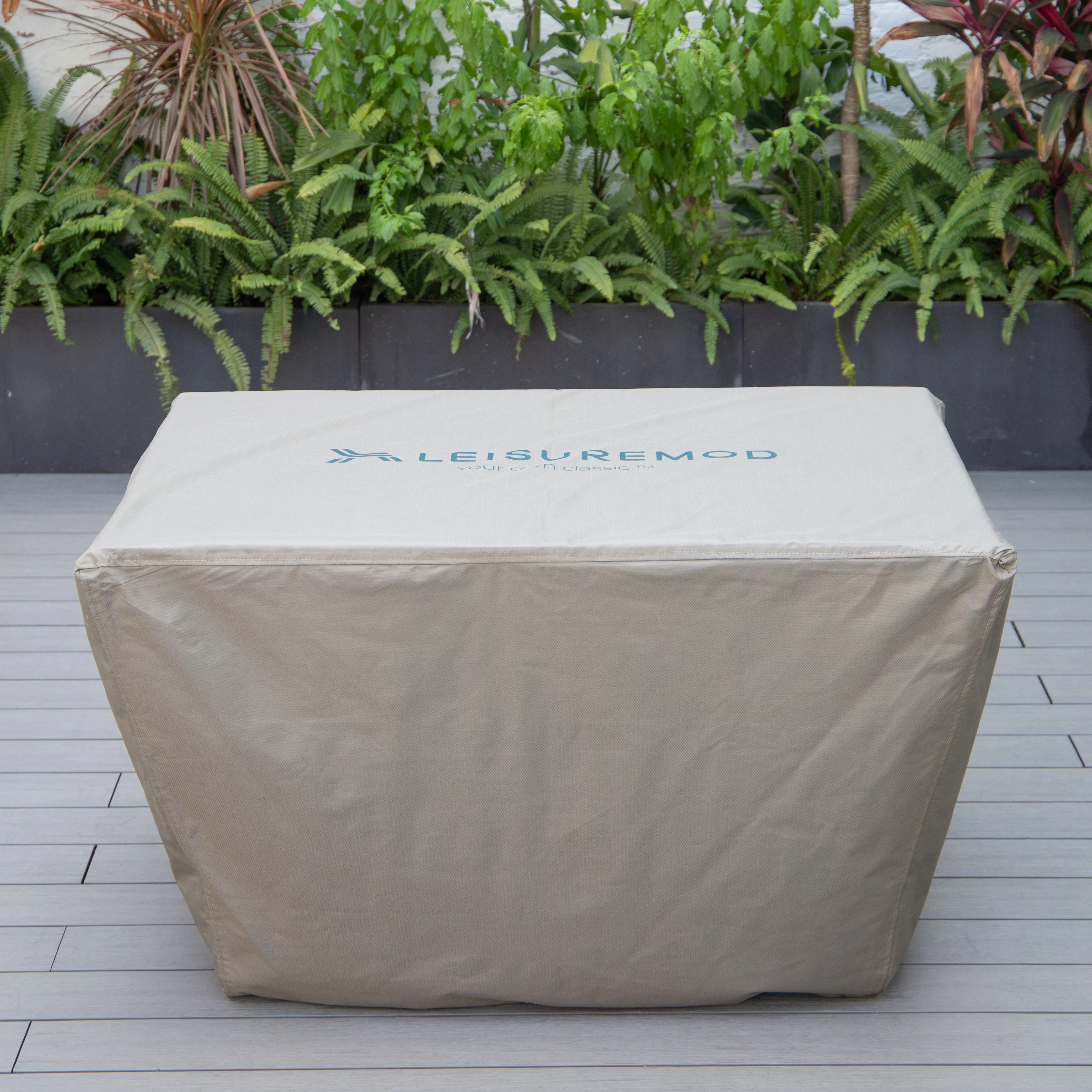 Chelsea Waterproof Fabric Rectangle Fire Pit Table Cover