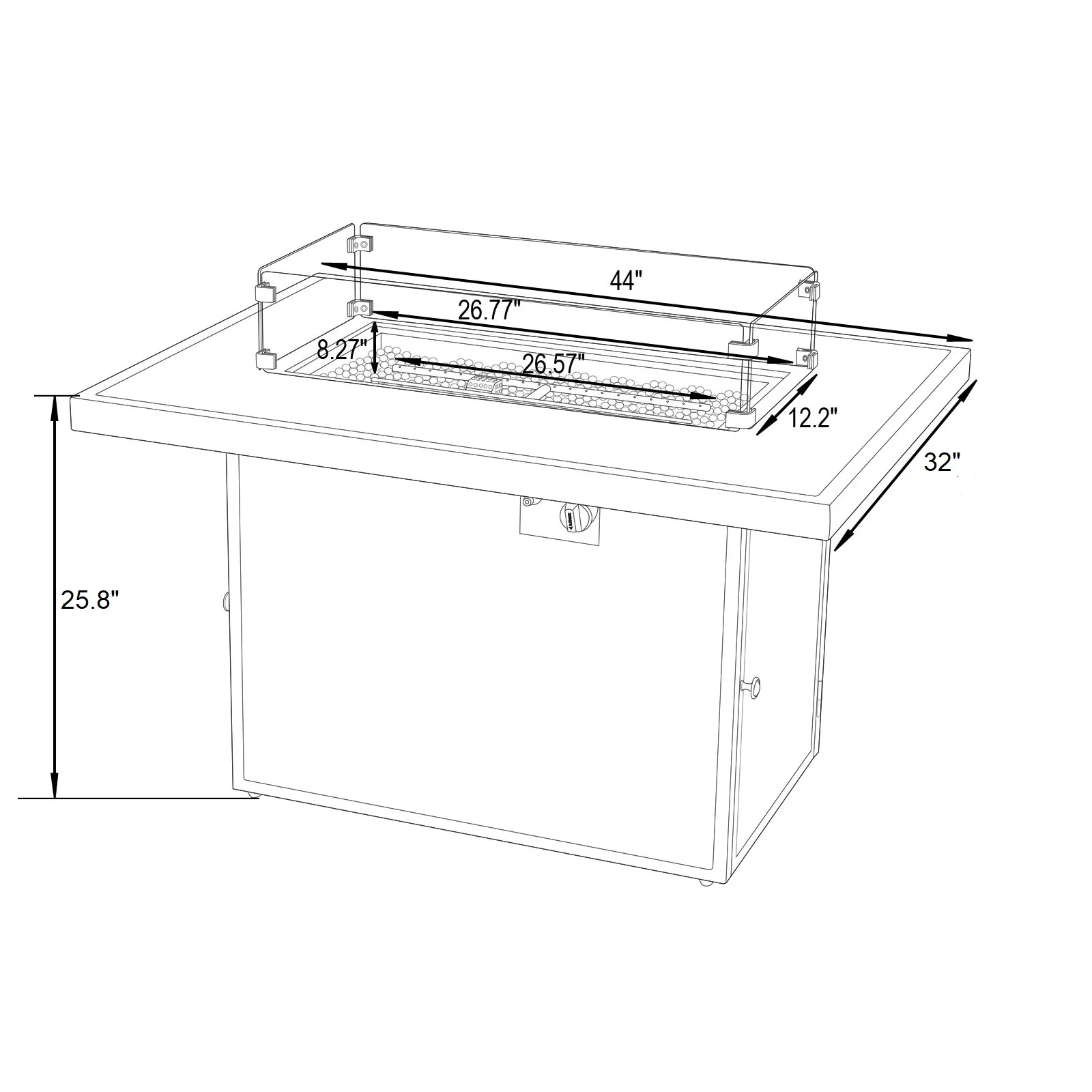 Chelsea Patio Modern Aluminum Propane Fire Pit Table